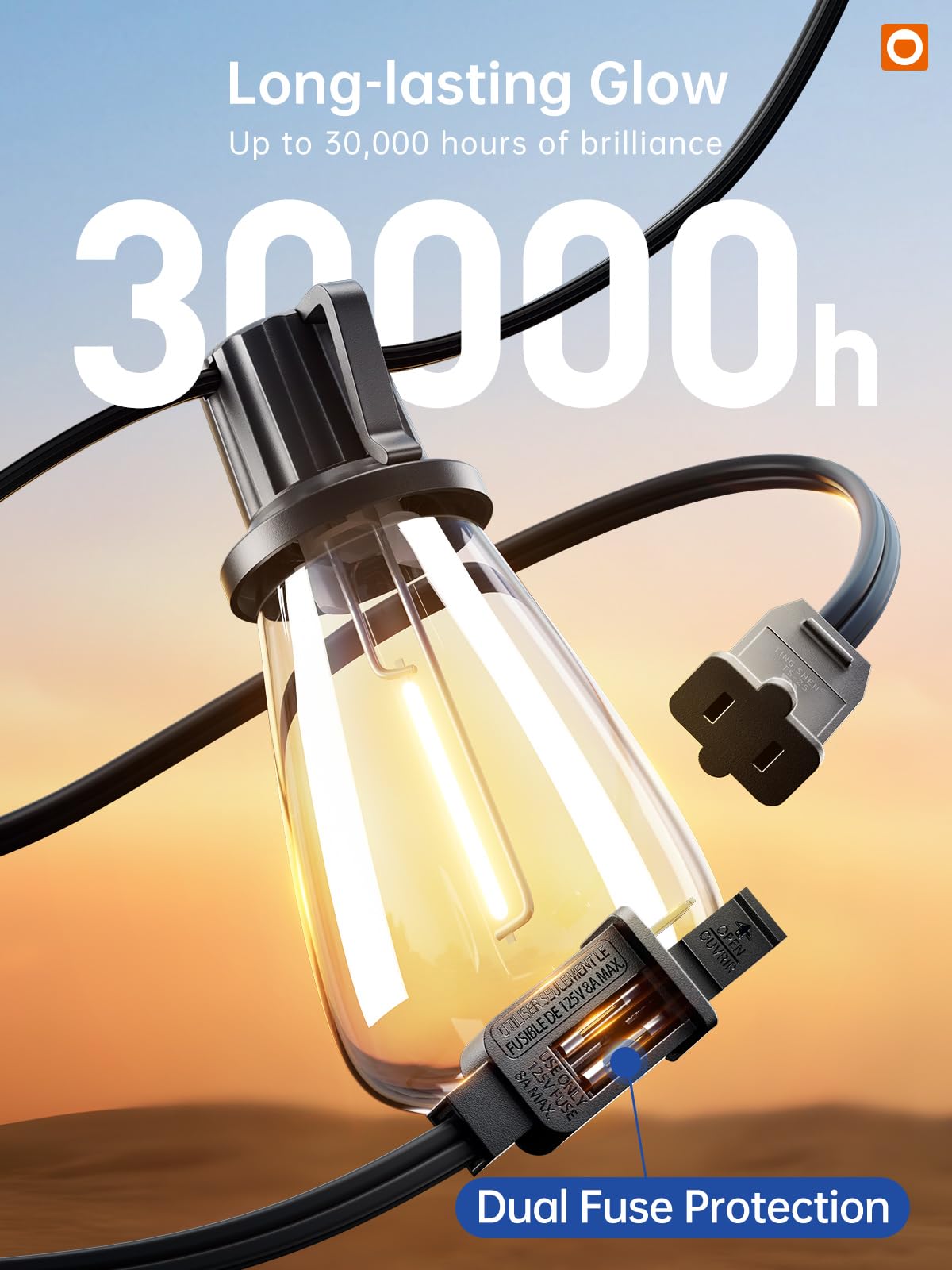 Addlon 25Ft Led Outdoor String Lights With 9 Shatterproof St38 Bulbs, Vintage Edison Style Patio Lights, Connectable & Waterproo