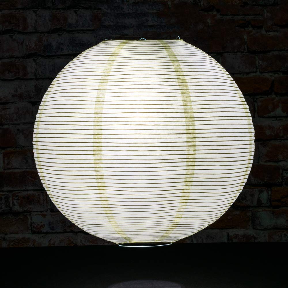Paperlanternstore.Com 12 Inch Biege/Ivory Fine Line Premium Even Ribbing Paper Lantern, Extra Sturdy