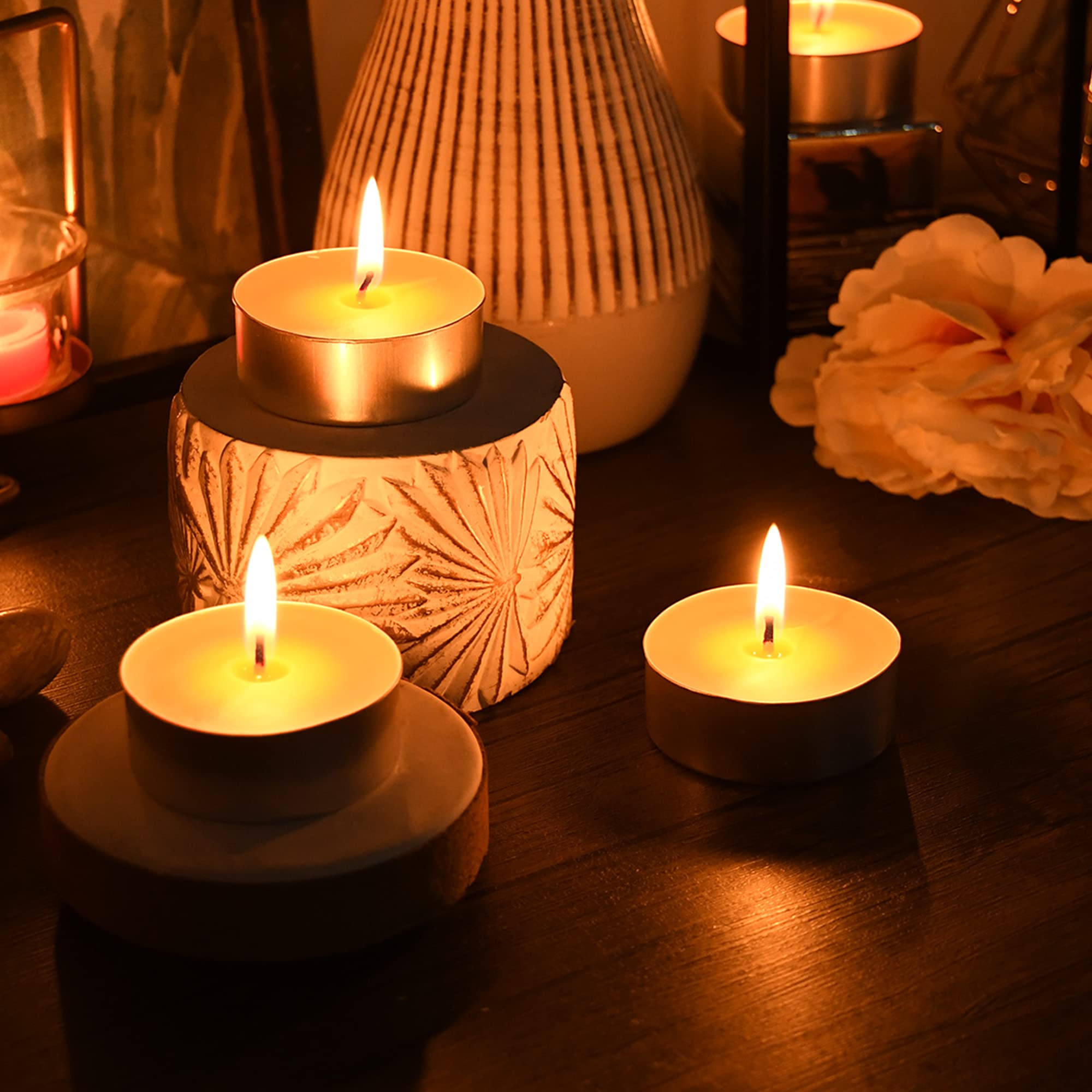 Zest Candle 12-Piece Tin Cups Tealight Candles, Mega Oversized Yellow S