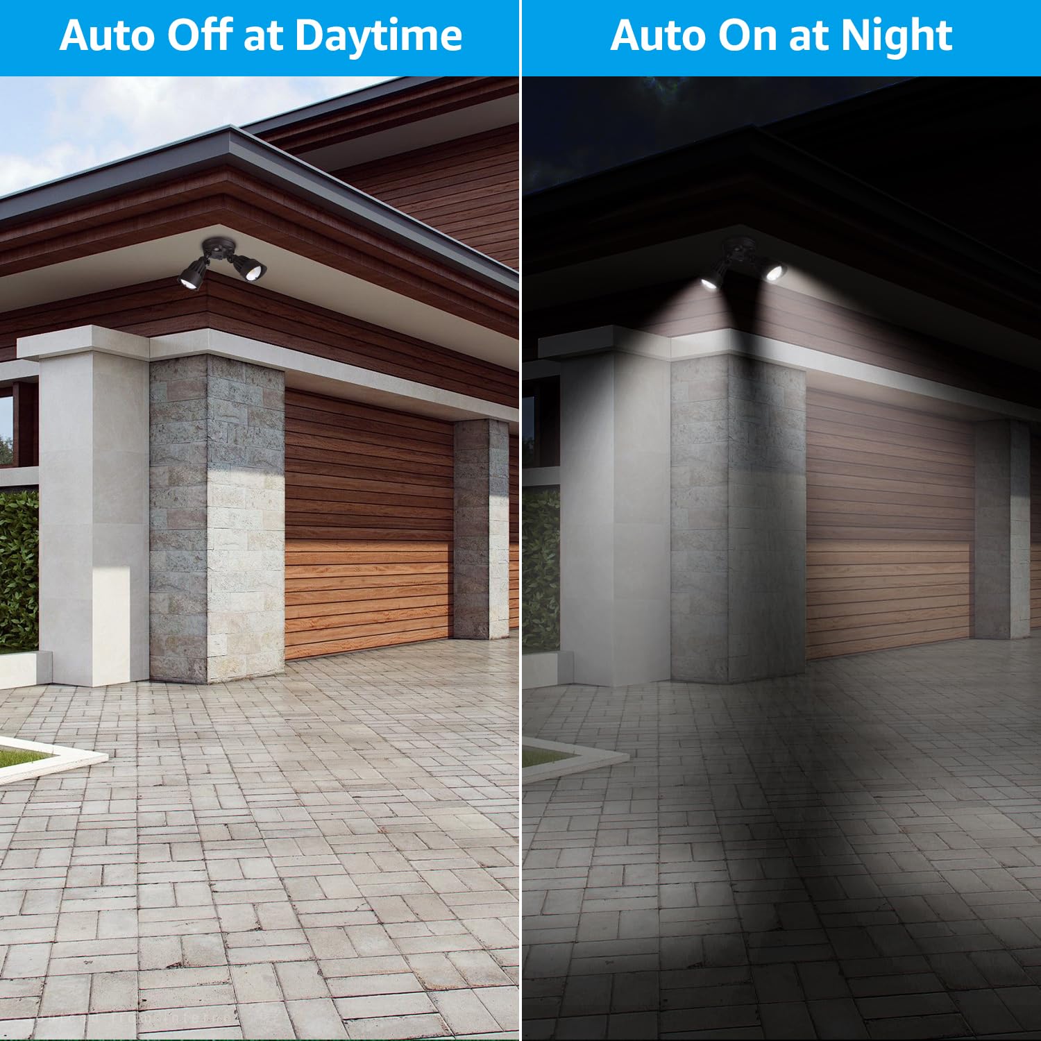 Leonlite 3Cct Dusk To Dawn Led Security Lights, Adjustable Dual-Head Flood Light Outdoor With Photocell, 3000K/4000K/5000K Selectable, 25W(200W Equiv.), Wet Location, Aluminum, Etl Listed, Bronze