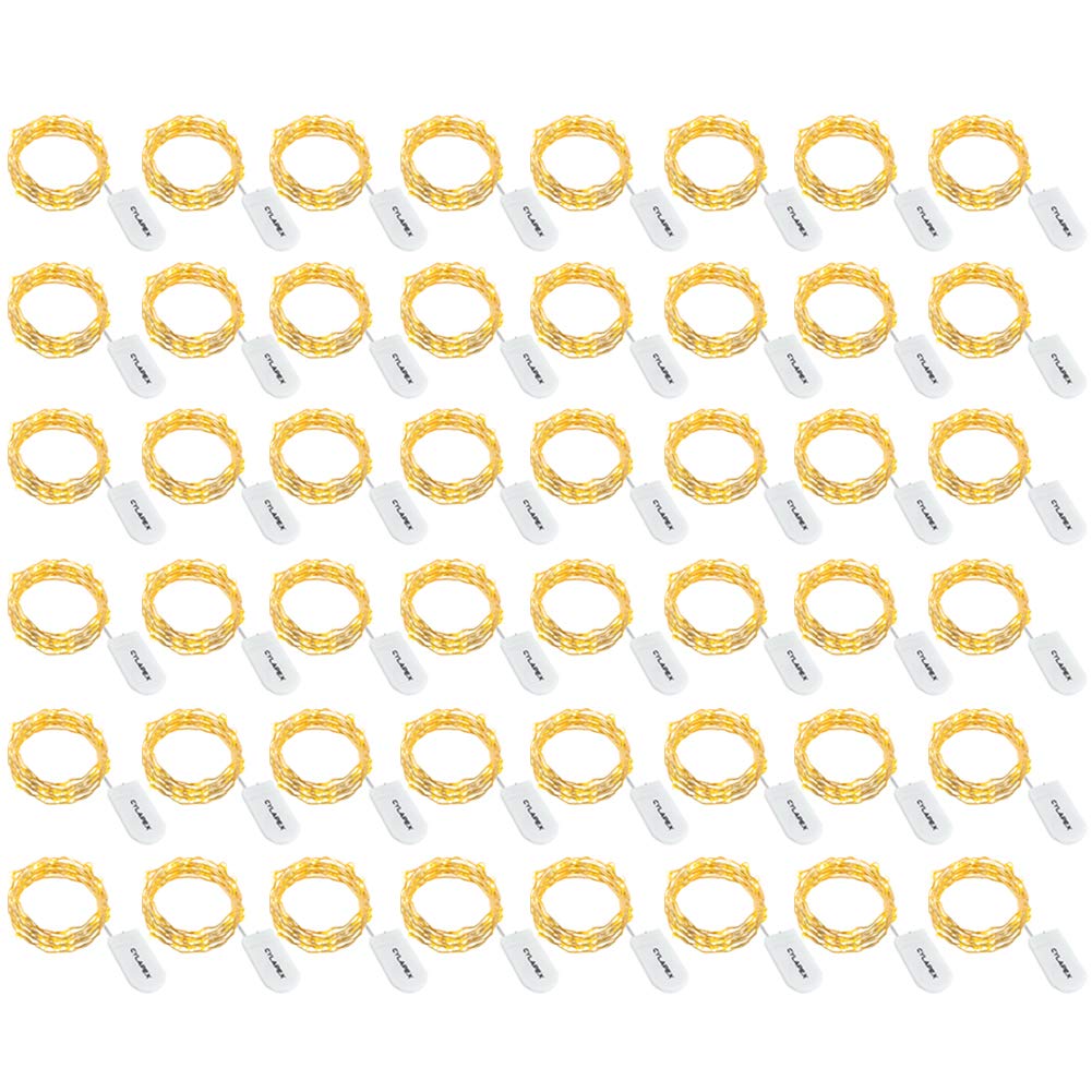 Cylapex Pack Of 48 Warm White Fairy Lights String Battery Operated Fairy Lights, 3.3Ft 20 Leds Firefly Lights Silver Coated Copper Wire Lights For Diy Decor Christmas Decoration Costume