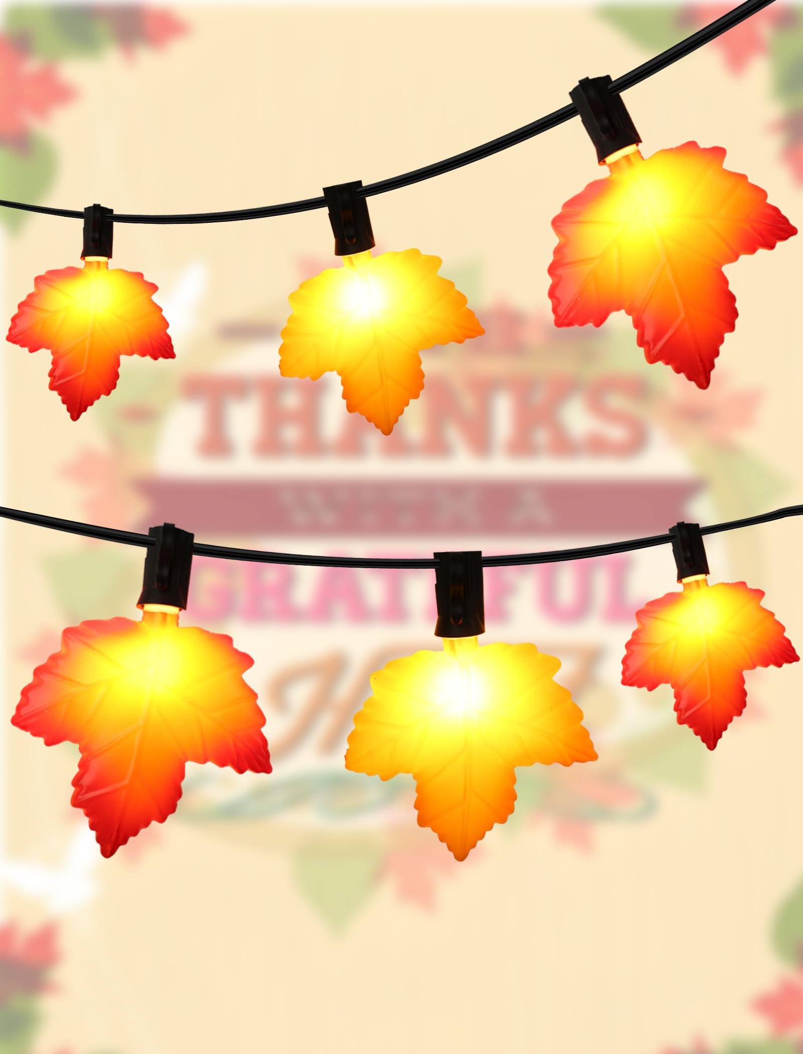 Hobbynors 10.5 Feet Classic Fall Garland Lights 10 Warm-Glow Leds For Rich  Amber Ambiance Ul Certified Plug-In String For Thanksgiving  Halloween & Mantle Decor