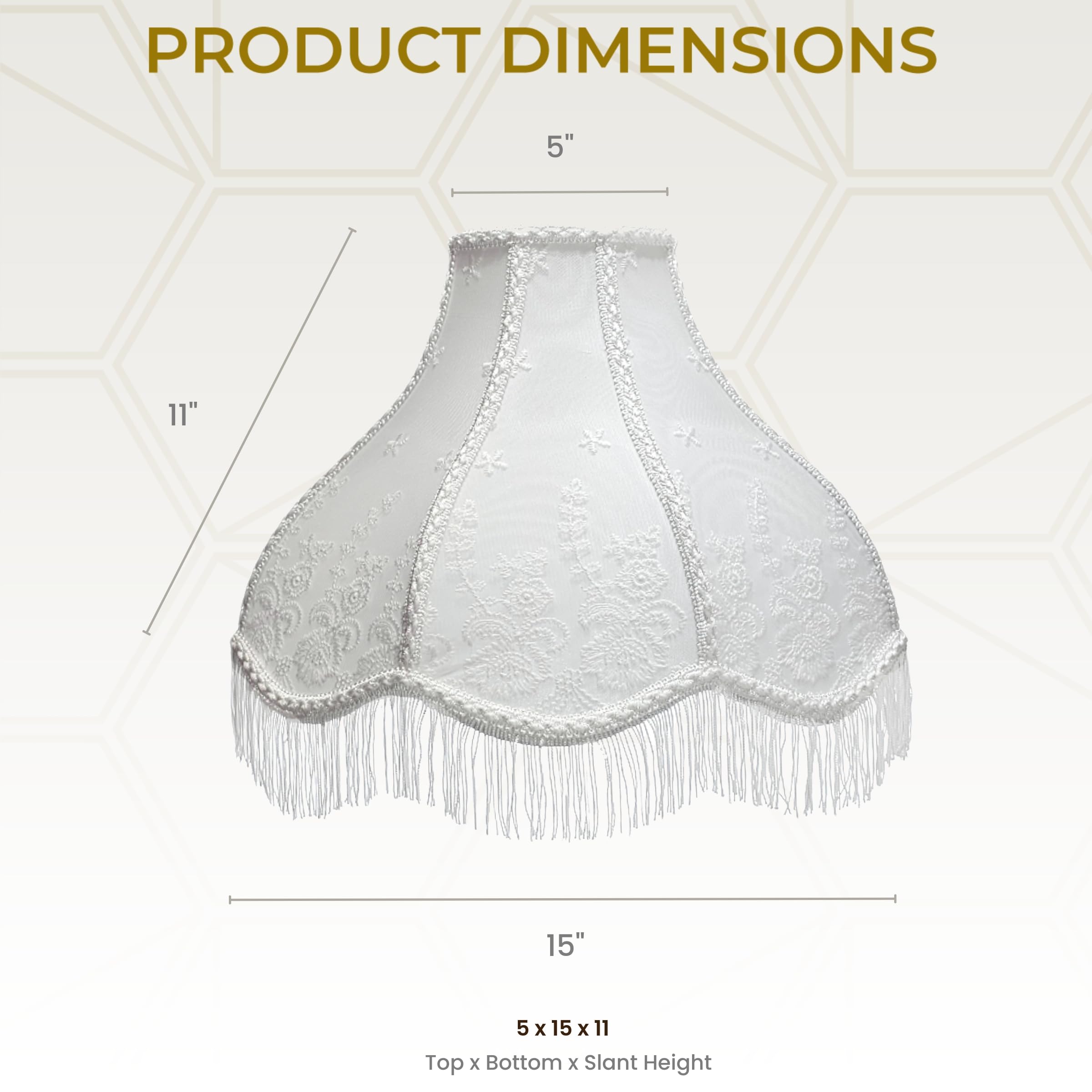 Royal Designs, Inc. Victorian Scalloped Lamp Shade, Vs-1001-15Wh-2, 5 X 15 X 11, White, Pack Of 2