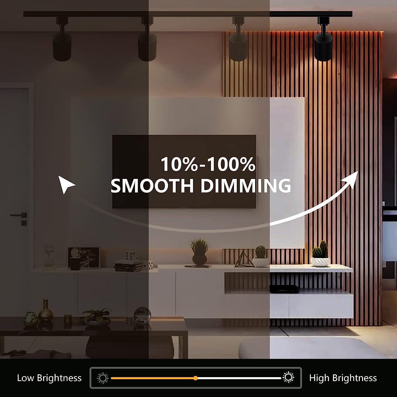 Vanoopee 6-Light Led Track Lighting Kit With 6.6Ft H Type Track Rails, Dimmable Track Light Heads Bright Ceiling Spotlight Fixtu