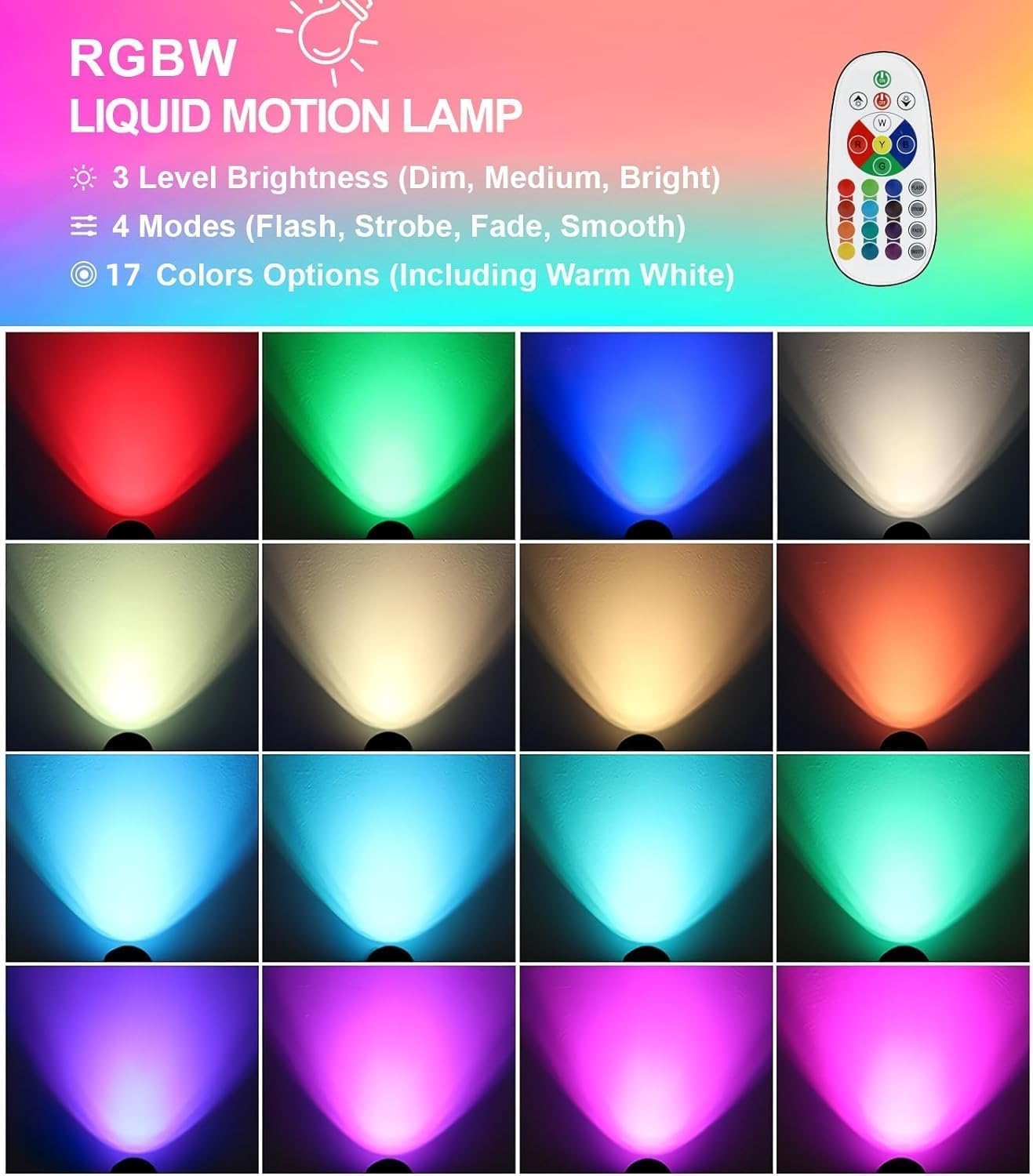 Liquid Motion Lamps with Remote 17 Color Changing Night Light 16 Inch LED Table Lamp Relaxing Liquid Light for Kids Adults Teens