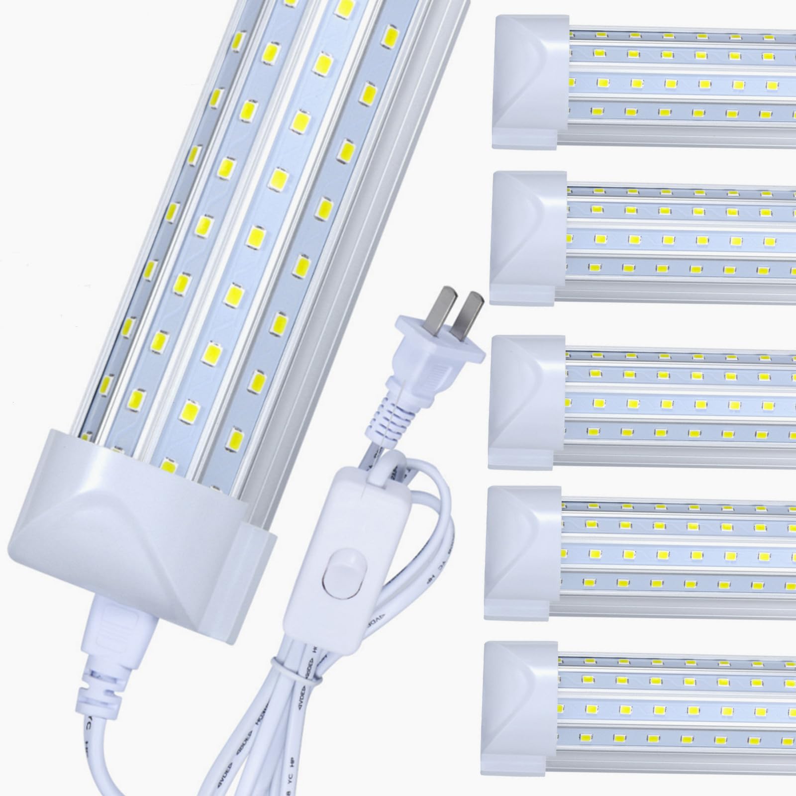 Ftubet 8Ft Led Shop Light (6-Pack) - 120W, 18800Lm, Linkable, U Shape