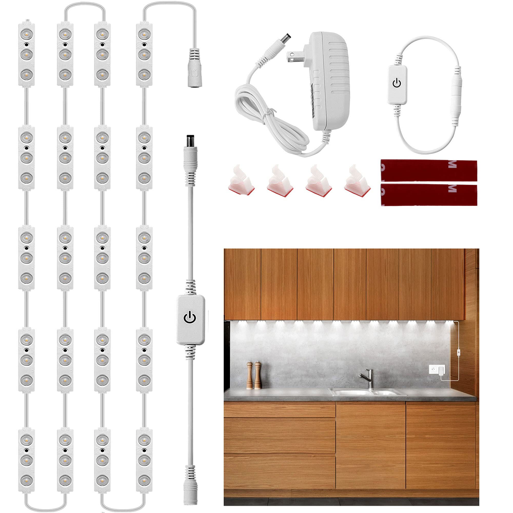 LPHUMEX Flexible Jewelry Showcase Lighting, 10FT Bright White 6000K Display Case LED Lights, with Dimmer Switch & Power Adapter,