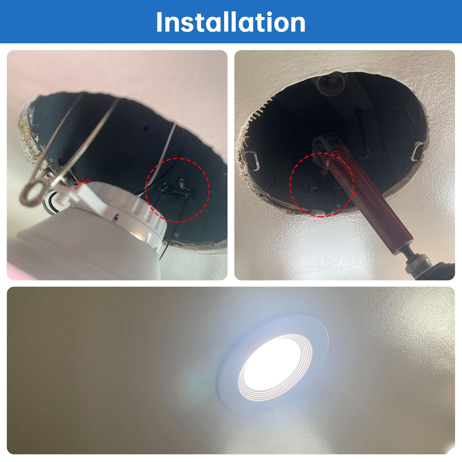 24Pcs Retrofit Recessed Light Clips Housing C Clips For Downlight,With Self Tapping Screw,Metal Recessed Lighting Clips For Down Light Can Lighting,For Use With Torsion Springs