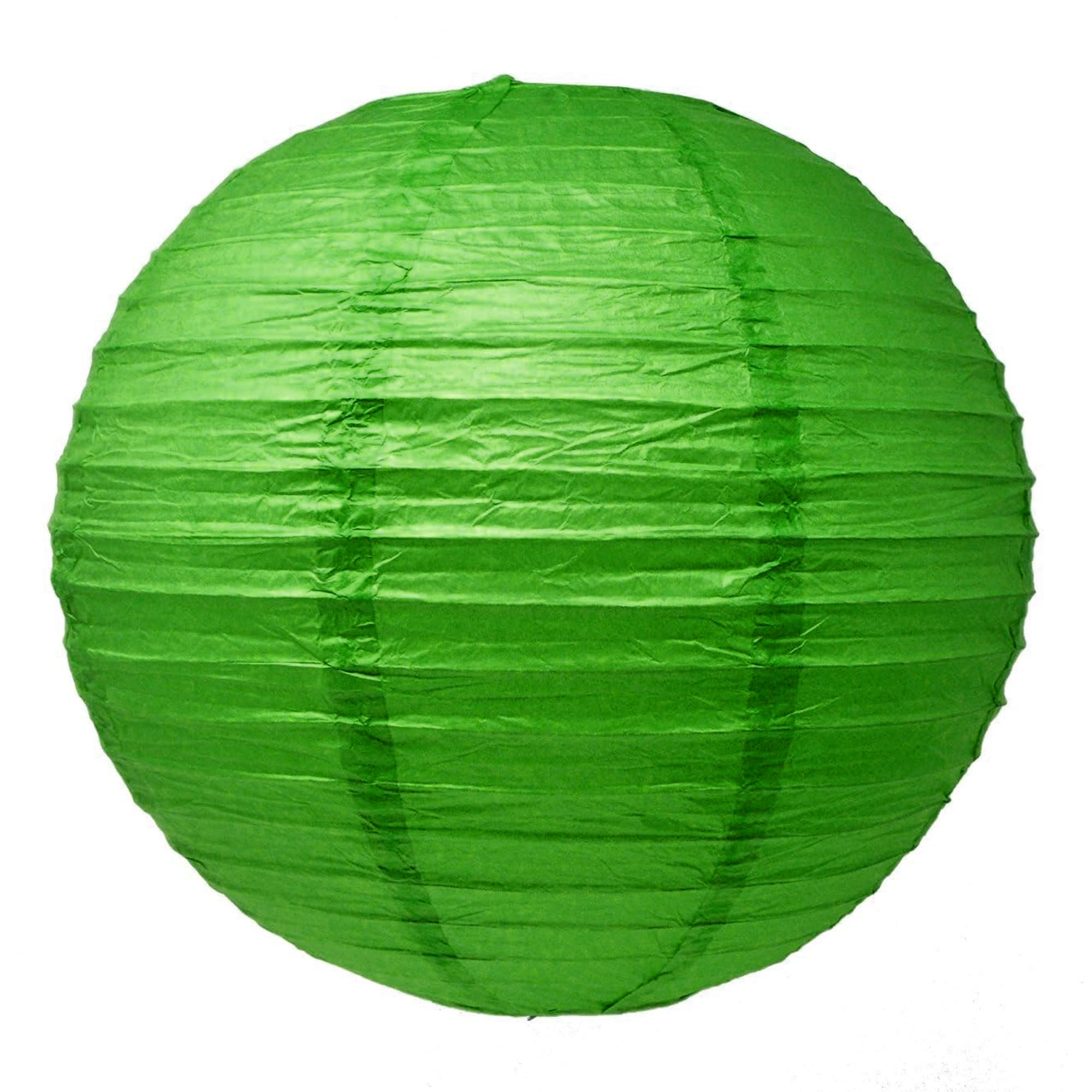 Mudra Crafts Green And Gold Paper Lanterns Wedding Party Decorations - 12 In 10 Round Japanese Chinese Lanterns Decorative Hangi