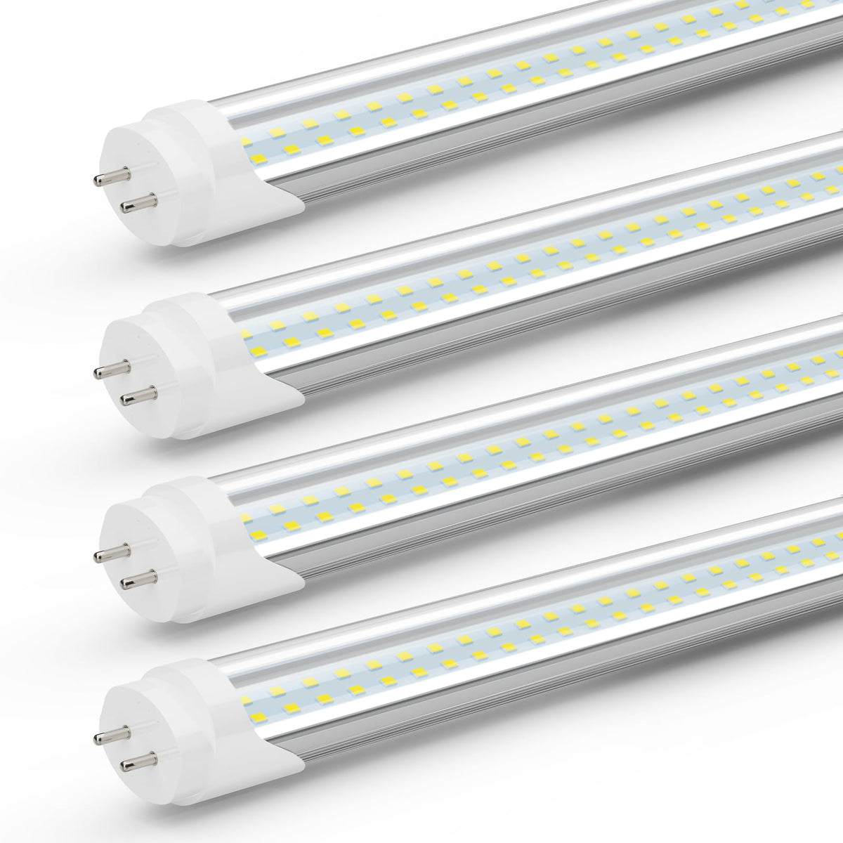 Reisener T8 Led Bulbs 4 Foot, 24W 3120 Lumen, 6500K Cool White, Type A+B 4Ft Tube Light, T10 T12 65W Equivalent Fluorescent Repl