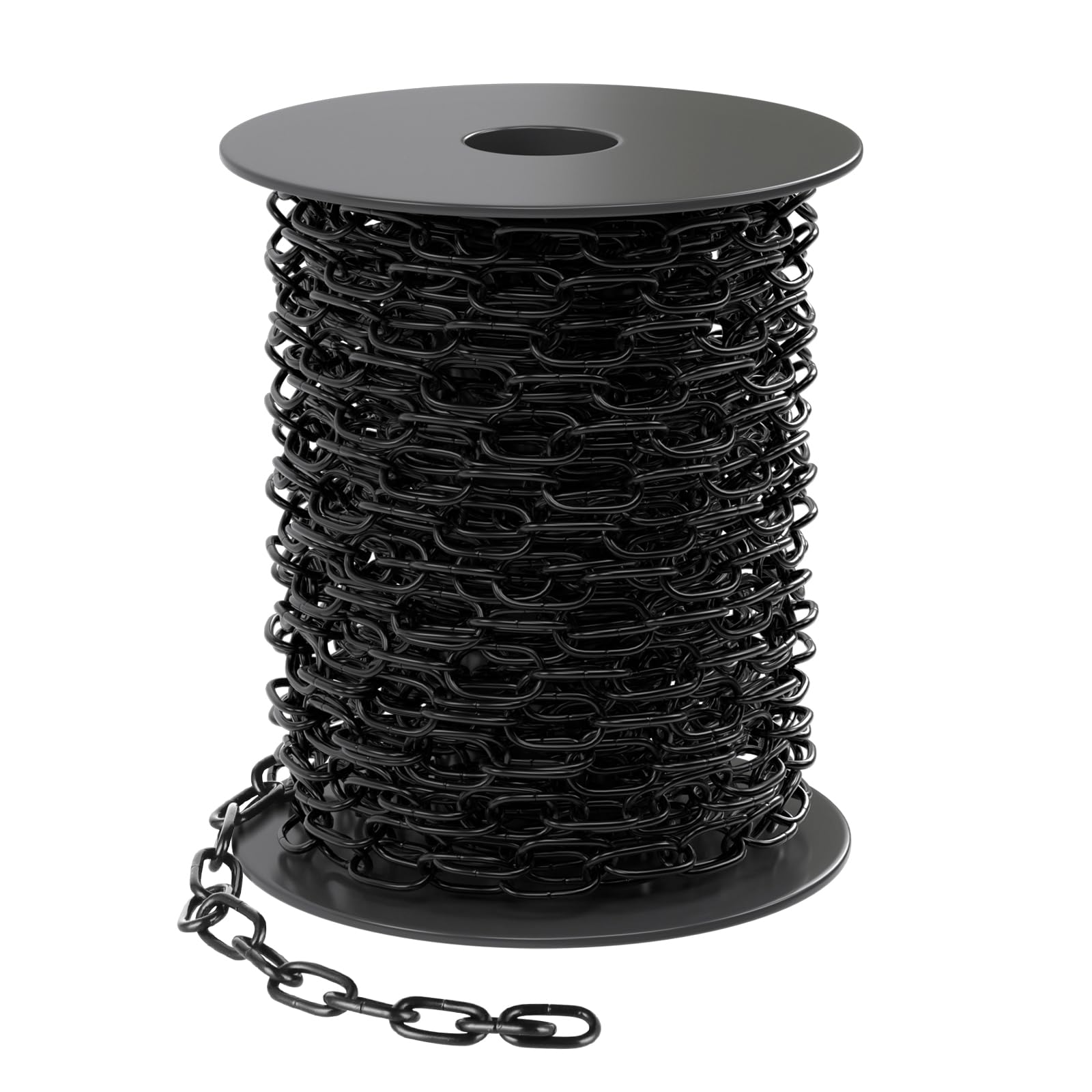 MOLIGOU 1/12 Black Metal Hanging Chain Roll, 33ft Light Duty Chain with Spool, Adjustable Length for Hanging Lights, Plants, Bir