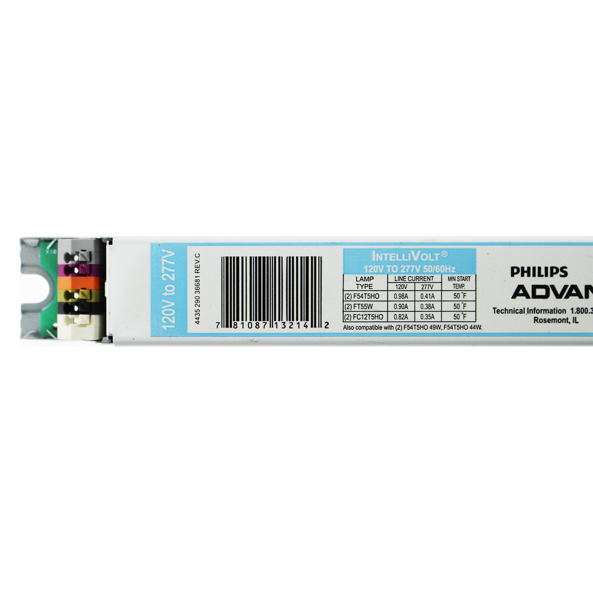 Advance Mark 7 0-10V Izt2S54D35M - 2 Lamp - F54T5/Ho - 120/277 Volt - Dimming - 1.0 Ballast Factor