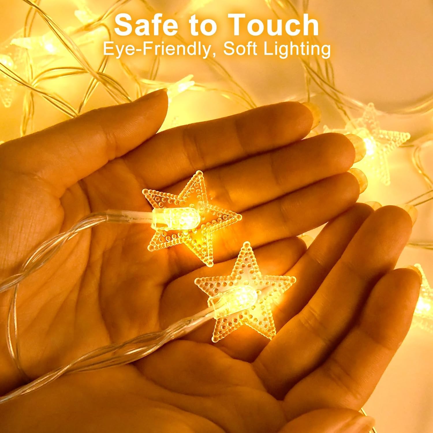 Star String Lights Battery Operated 17Ft 40 Led Star Fairy String Lights  Battery Powered Christmas Lights For Indoor Outdoor Wedding Party Christmas Tree Ramadan Bedroom Patio Decoration Warm White