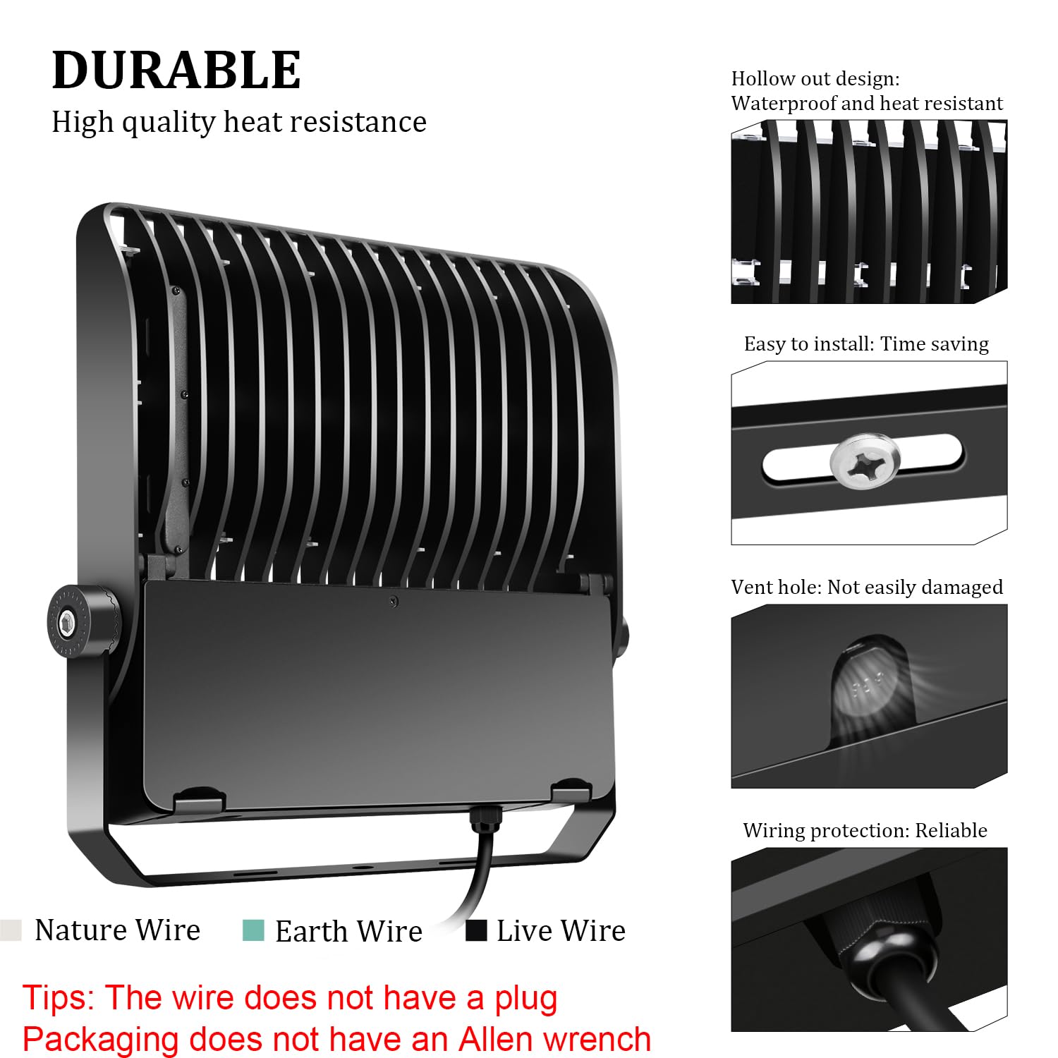 Biritalo 36000Lm Led Stadium Flood Light - 240W Waterproof Wall Mount, 3 Pack