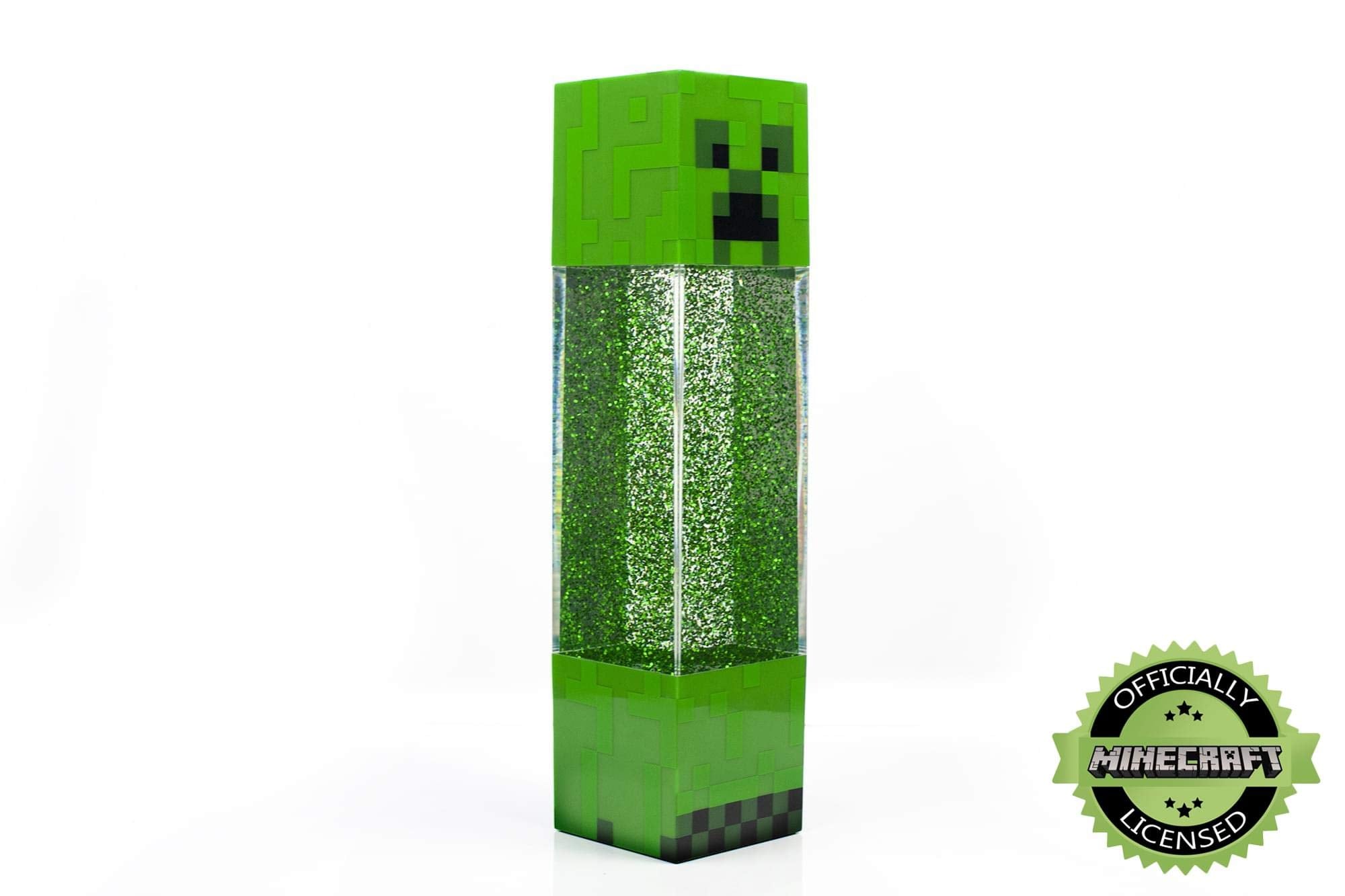 Minecraft Creeper Glitter Motion Light - 12-Inch LED Lamp, Green Plastic, Model 15825
