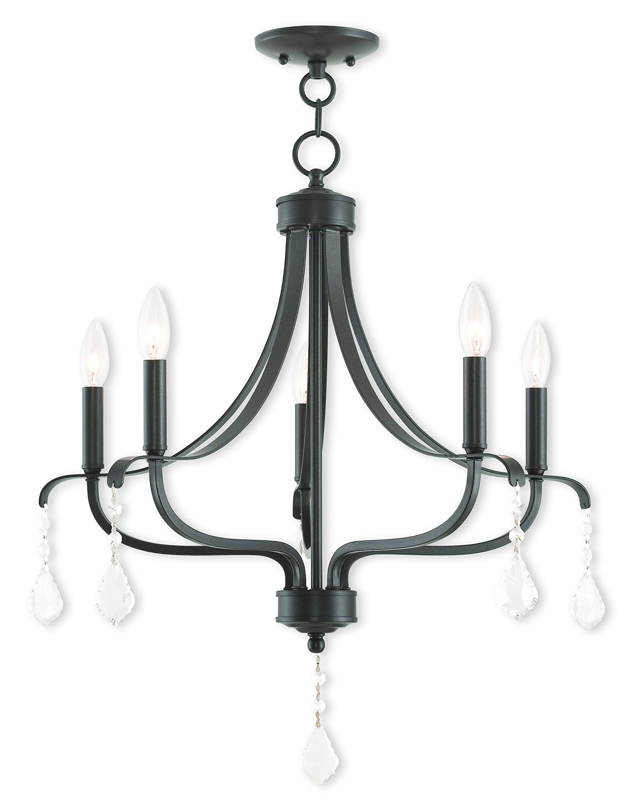 Livex Lighting 40785-92 5 Light Chandelier, Alloy Steel, 24.5inL x 24.5inW x 26.75inH, English Bronze