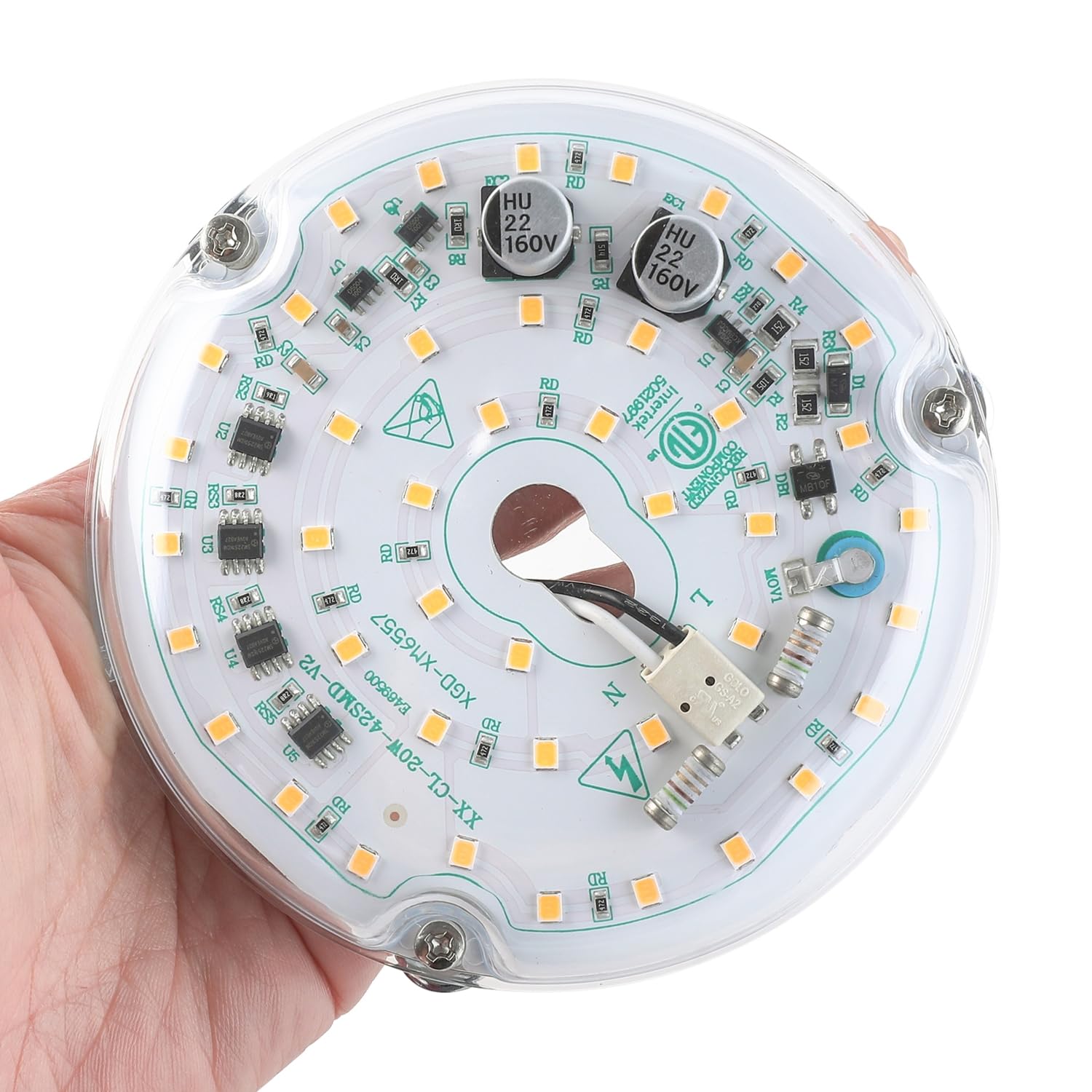 Haoledi 4'' 20W Led Ceiling Fan Light Retrofit Kit, Ceiling Light Replacement, Led Flush Mount Ceiling Light, White 5000K 2400Lm