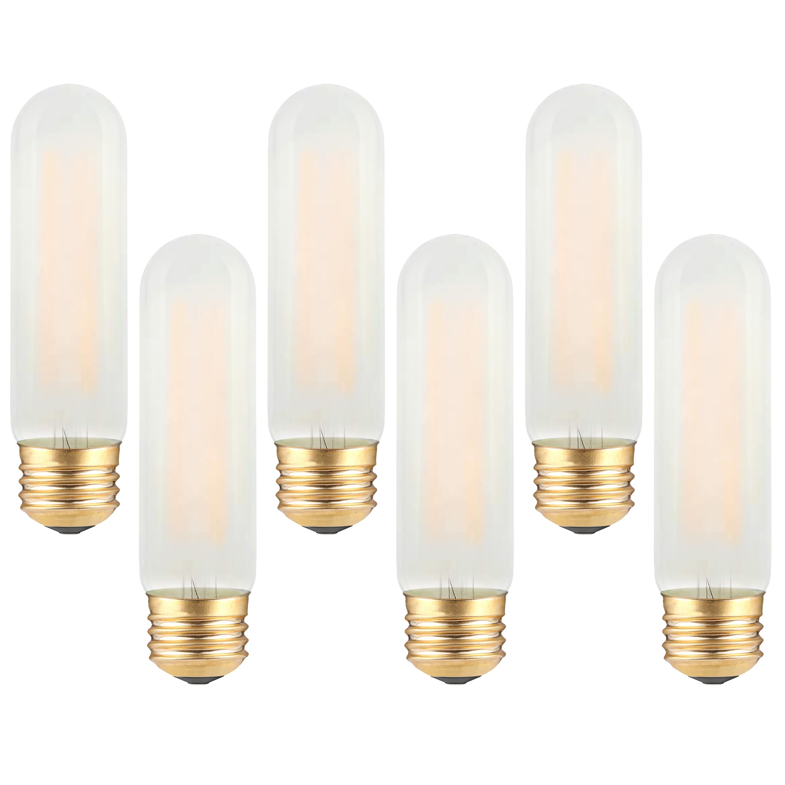 T10 Led Frosted Bulb- Dimmable E26 Led Chandelier Tube Bulbs 40W Equivalent- 2700K Soft Warm- 4W Vintage Tubular Edison Light Bu