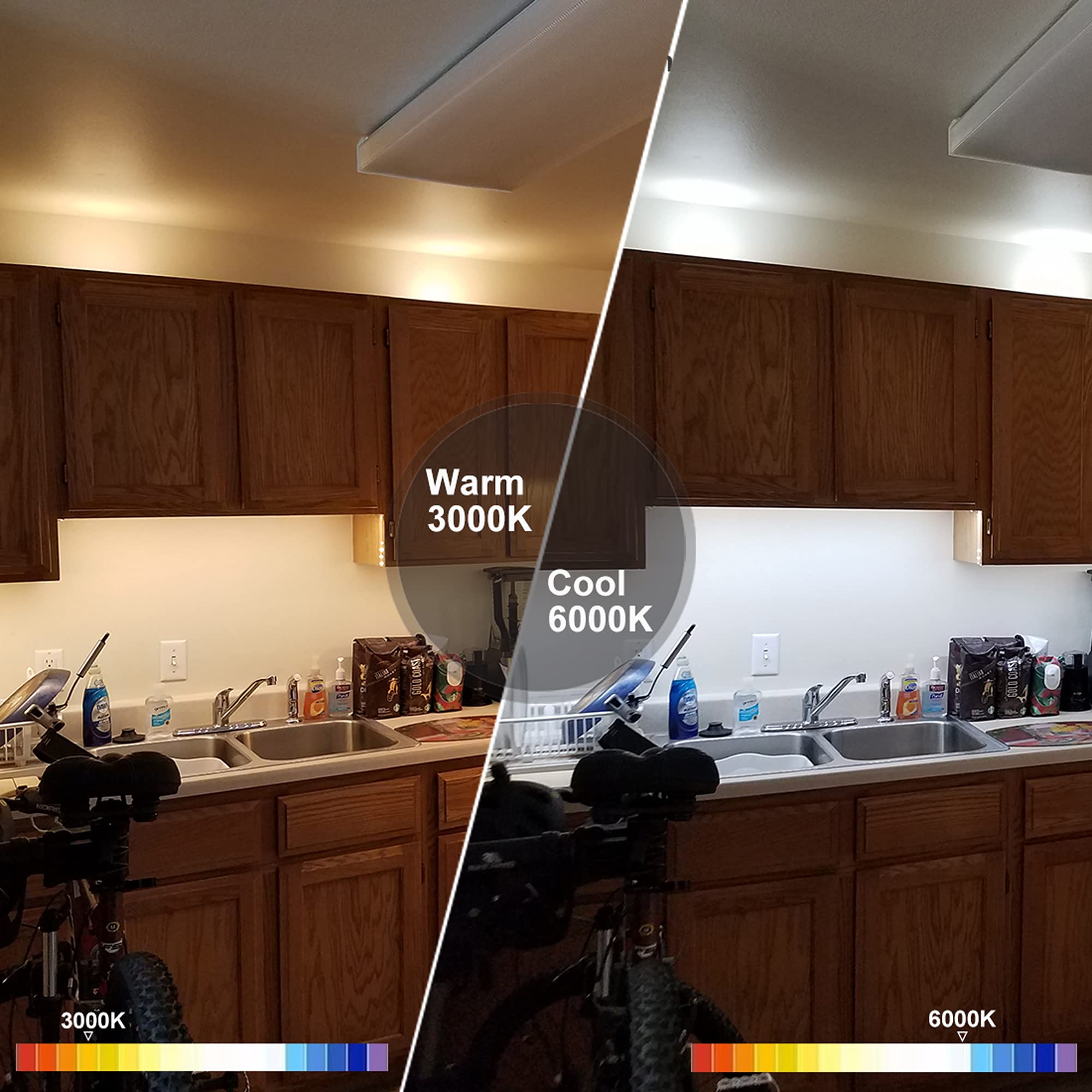 LDOPTO LED Under Cabinet Lights - Wireless Dimmable, Warm White, 6 Pack, Model UF13, Aluminum, Timer, Perfect for Kitchen & Hallway