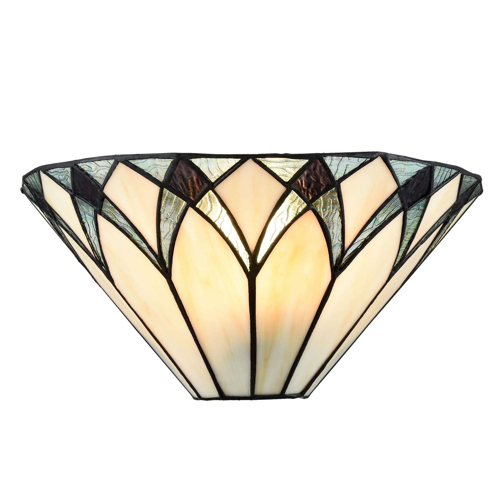 TEENYO Tiffany Style Sconces Wall Lighting 12.6-Inch 1-Light Stained Glass Wall Sconce Vintage Tiffany Wall Mount Lamp Stained G