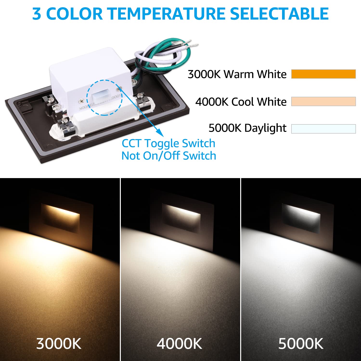 LEONLITE 12-Pack LED Step Lights, 3CCT Dimmable 3.5W, 4.72", Oil-Rubbed Bronze, Model 49895, IP