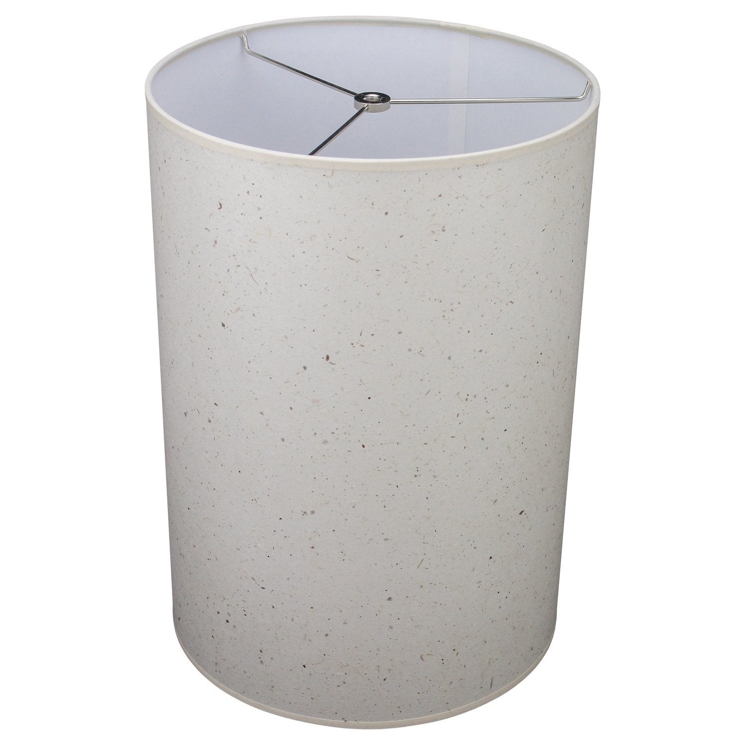 FenchelShades.com 12'' Diameter x 17'' Height Drum Lampshade Retro Rustic Vintage Hardback USA Made (Paper Natural Speckled)