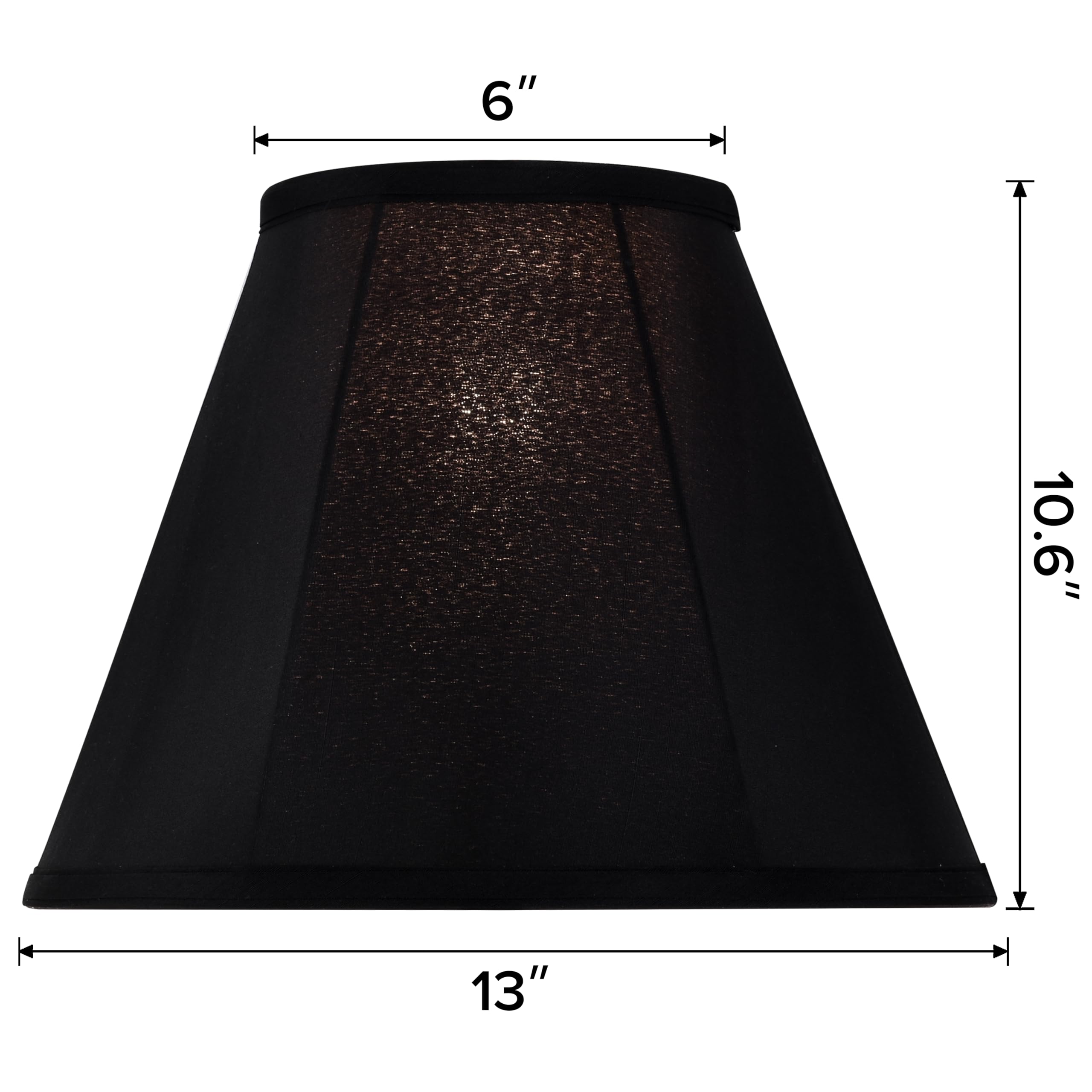 Go&So Black Bell Lamp Shades Set Of 2 Meduim Lamp Shade 6'' Top X 13'' Bottom X 10.6'' High(Spider Fitter) Modern Lampshade For