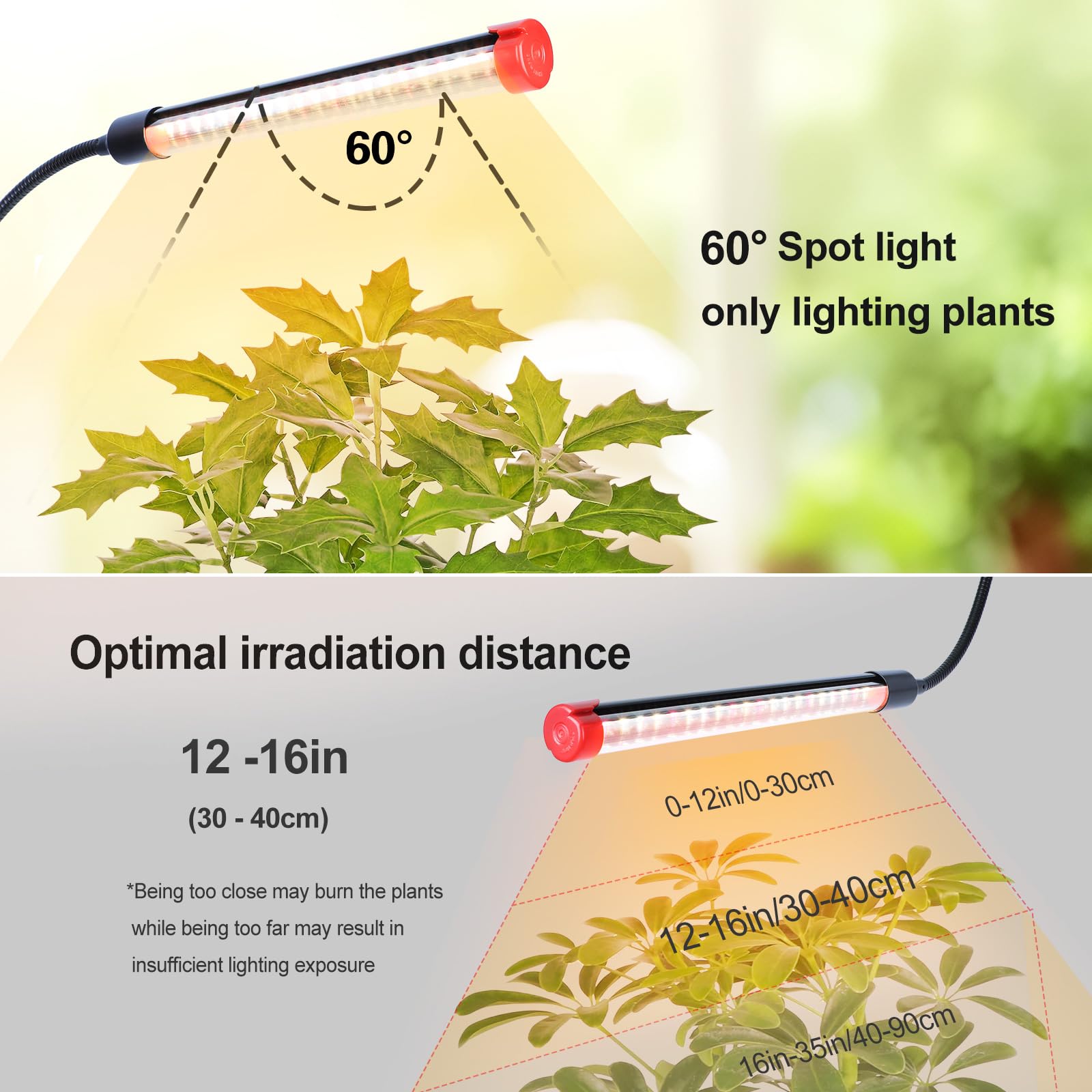 FRGROW 10-Head Grow Lights for Indoor Plants, 90W Full Spectrum, Auto Timer, Black, ZH_GL_RH, Tripod Stand