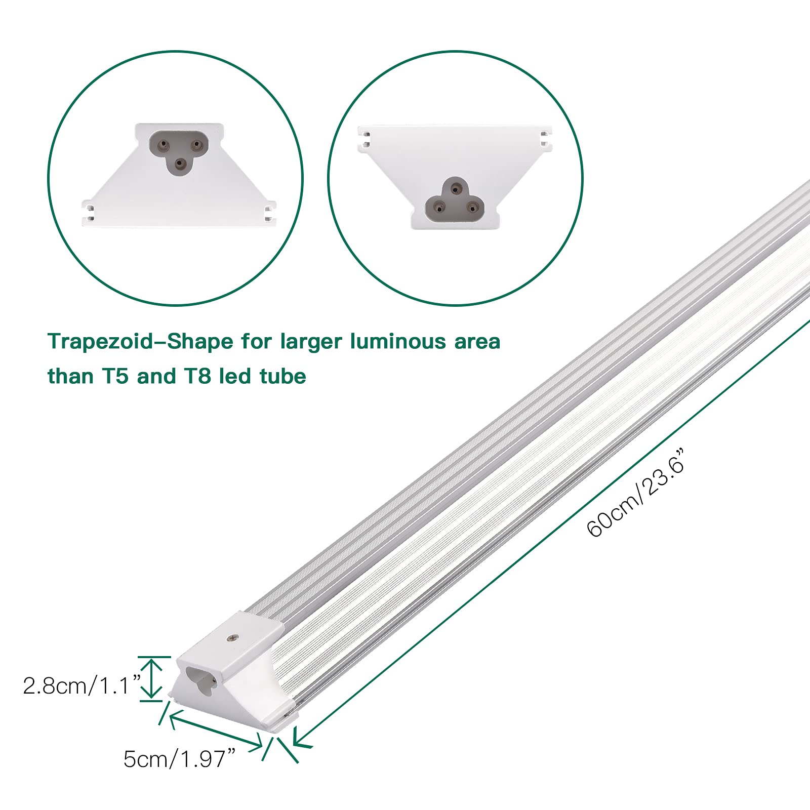 SZHLUX 6 Pack LED Shop Light 30W 4350LM 2FT White Aluminum Utility Ceiling Fixture