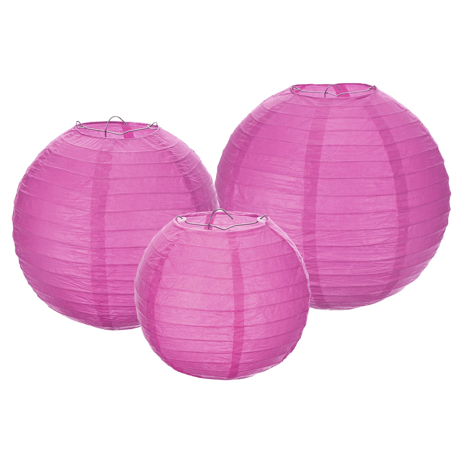 Meccanixity 6Pcs Paper Lanterns Decorative, 6'' 8'' 12'' Deep Red Round Hanging Lantern Chinese Lanterns For Home Decor, Birthda