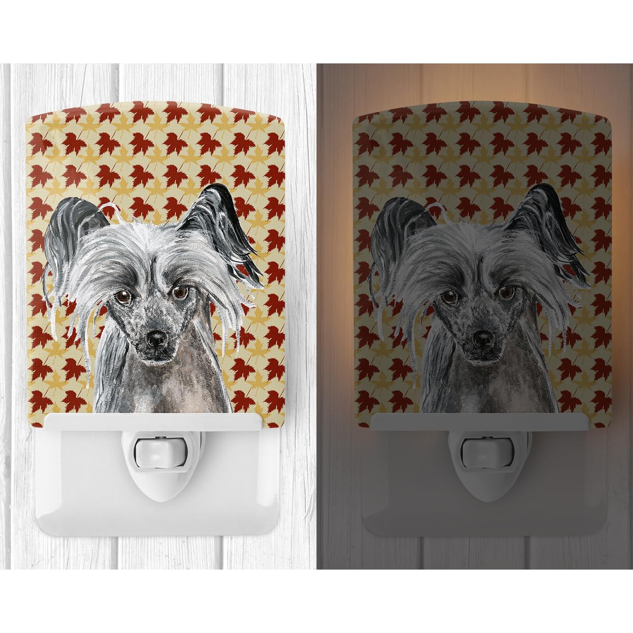 Carolines Treasures Ceramic Night Light, Chinese Crested, 6x4x3in, Multicolor, UL-Certified for Bedroom, Bathroom, Nursery, Kitchen