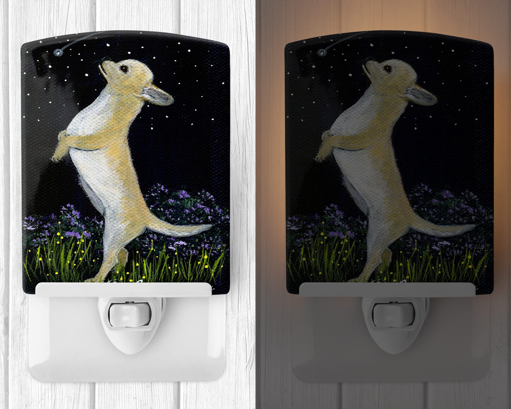 Caroline'S Treasures Ss8152Cnl Chihuahua Ceramic Night Light Compact, Ul-Certified, Ideal For Bedroom, Bathroom, Nursery, Hallway, Kitchen, 6X4X3, Multicolor