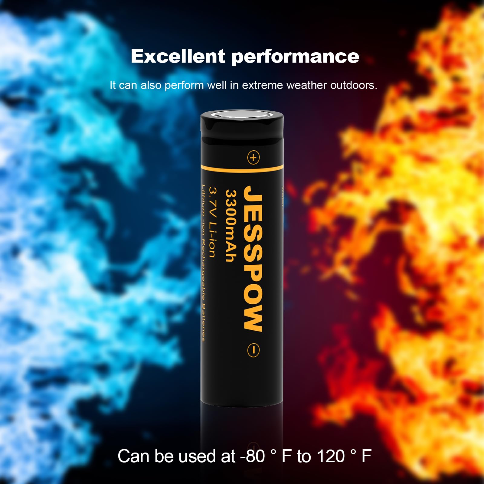 Jesspow 18650 Rechargeable Battery Lithium 3.7V 3300Mah Flat Top, Batteries For Flashlight, Camera, Small Fan, Outdoor Garden Li