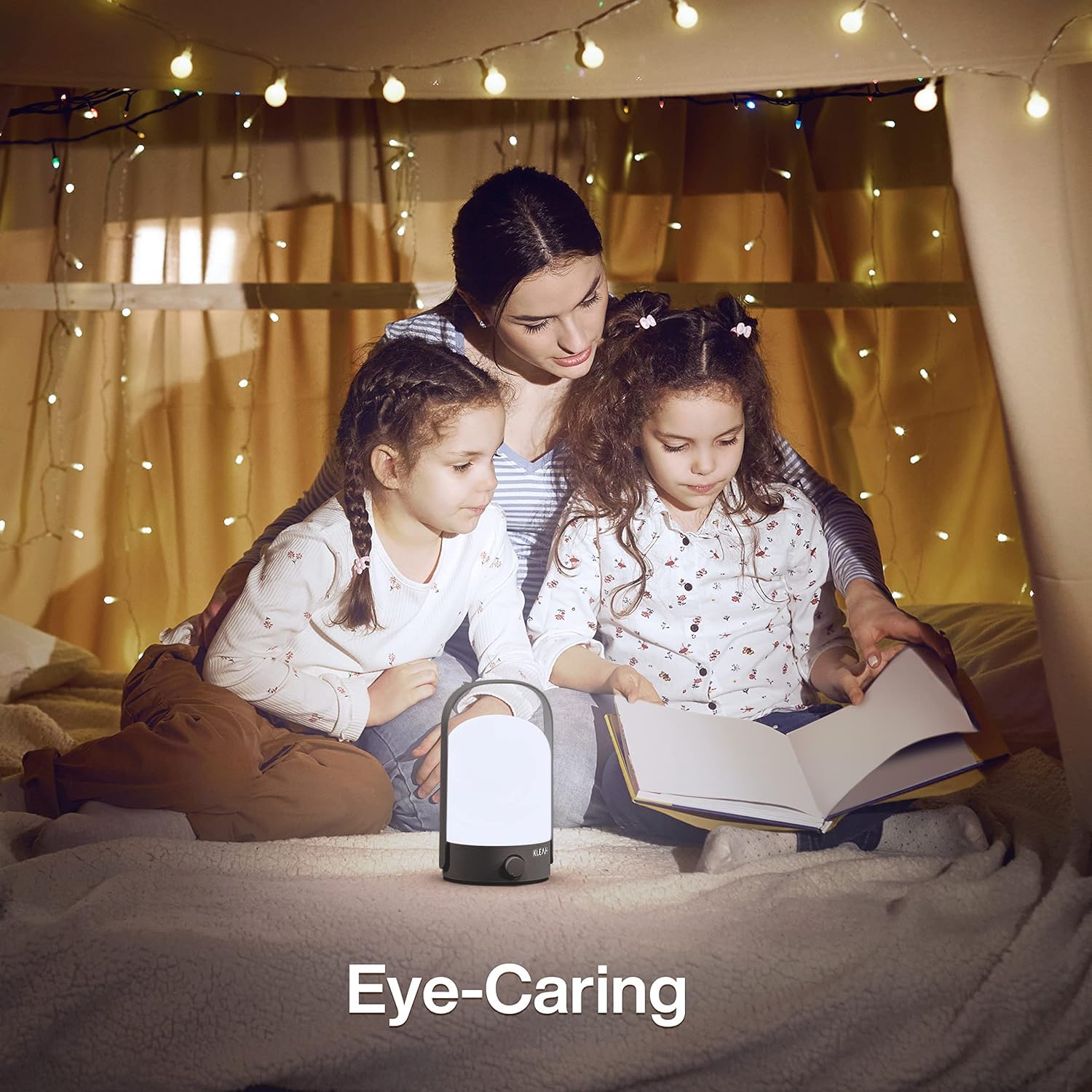 Kleah Portable Cordless Lantern Table Lamp, 360 Portable Handle, Stepless Dimmer, Powerful Long-Lasting 50Hrs, Rechargeable Led