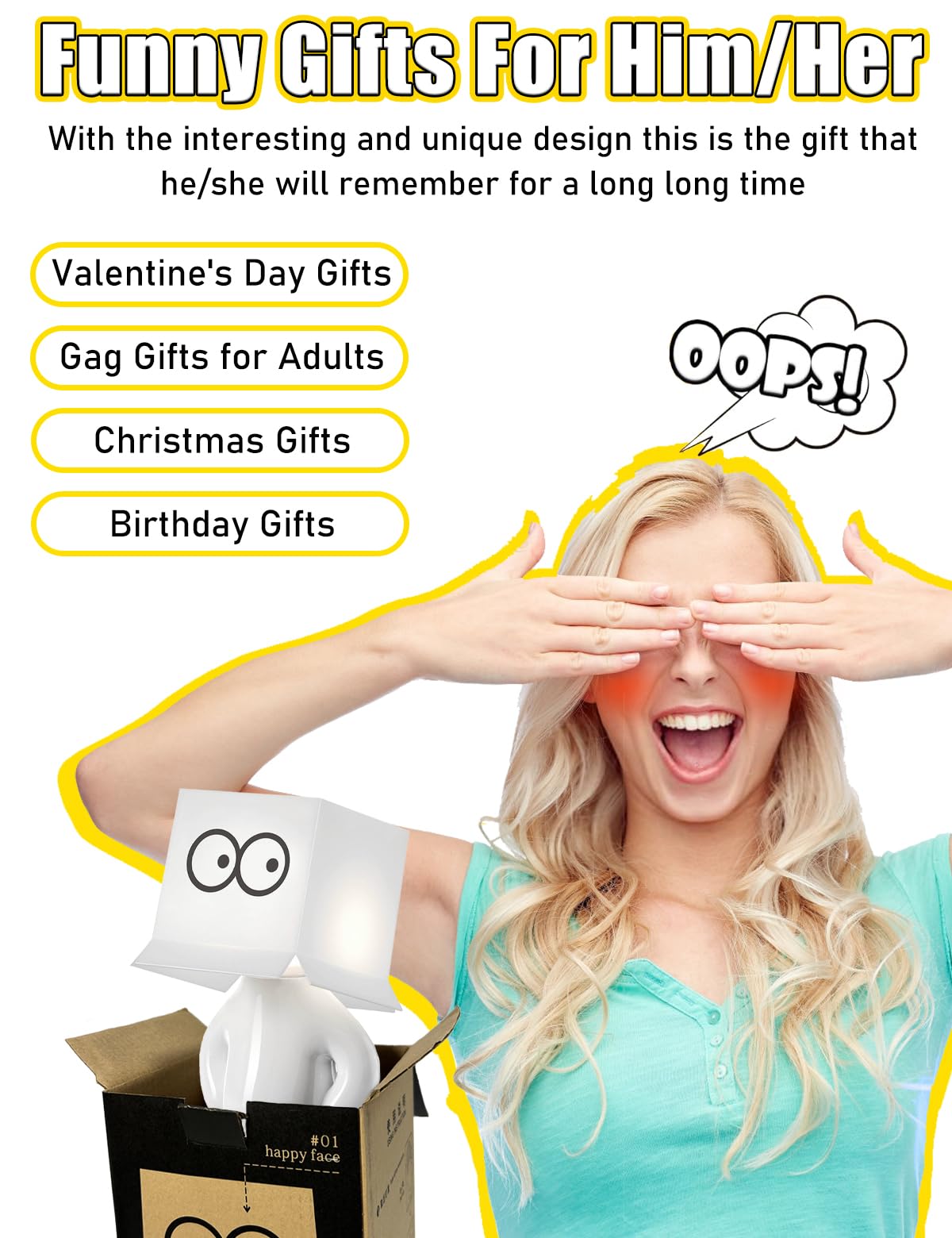 Nmignh White Elephant Gifts For Adults, 2 Modes Of Multi-Color Lighting And Fixed Lighting, Gag Gifts Funny Adult, Funny Christm