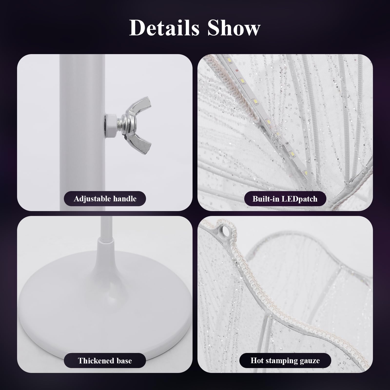 Ym Sky Wedding Butterfly Led Floor Lamp: Hanging Butterfly White Color Ceiling Light - Romantic Wedding Decoration Lights Fixture - Adjustable Height Creative Butterfly Props (2, 80 Cm/31.4 In)