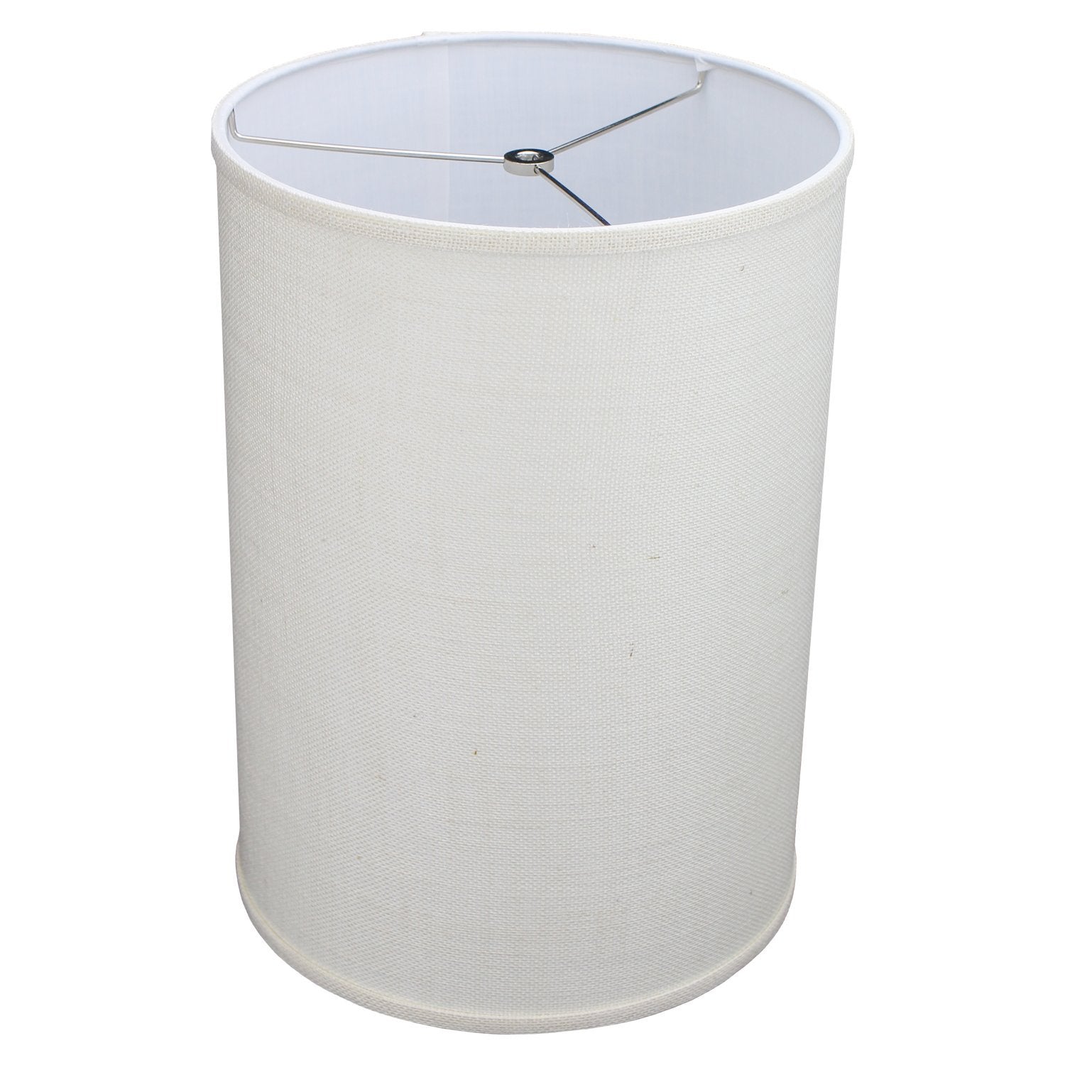 FenchelShades.com 12'' Diameter x 17'' Height Drum Lampshade Retro Rustic Vintage Hardback USA Made (Burlap Off White)