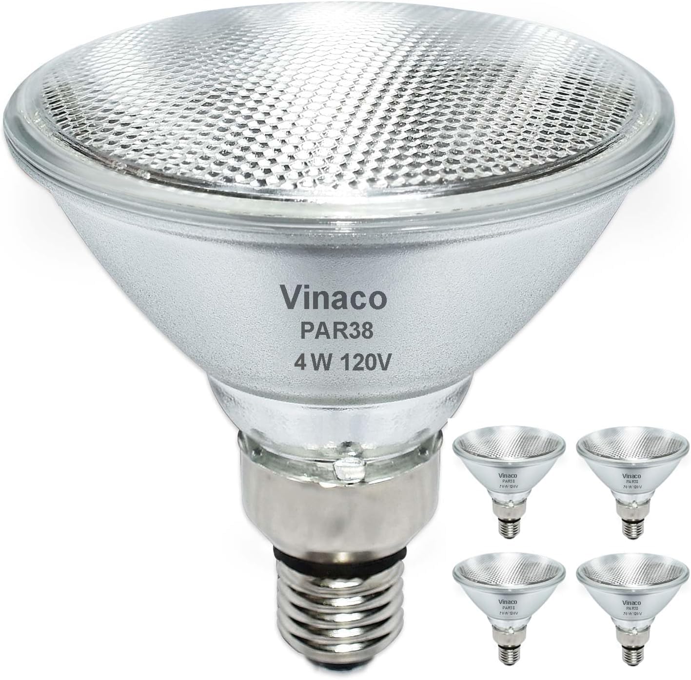 Vinaco PAR30 Halogen Bulb 50W 120V E26 Base, 6 Pack, Dimmable 3000K Warm White, Short Neck, Silver
