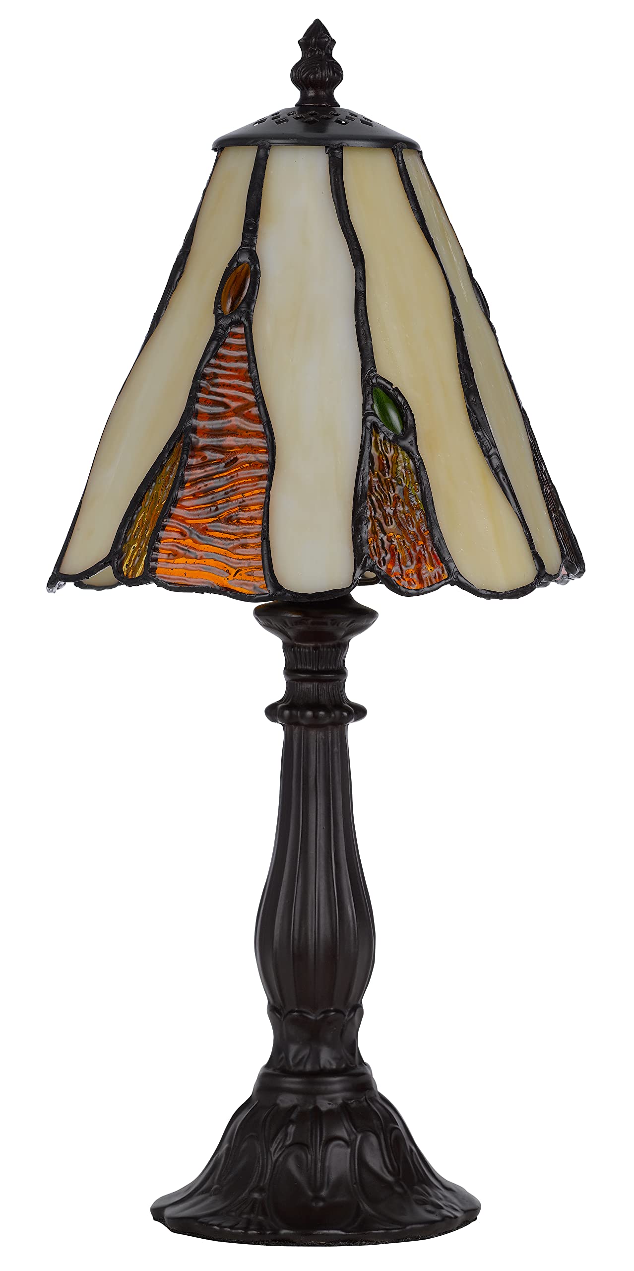 Cal Lighting Bo-3116Ac 40W Metal And Resin Tiffany Accent Lamp, Dark Bronze