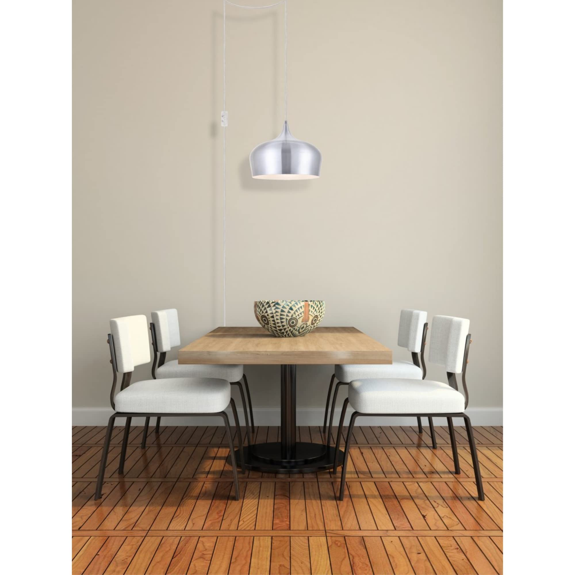 Living District Nora 1-Light Mid-Century Aluminum Pendant - Burnished Nickel