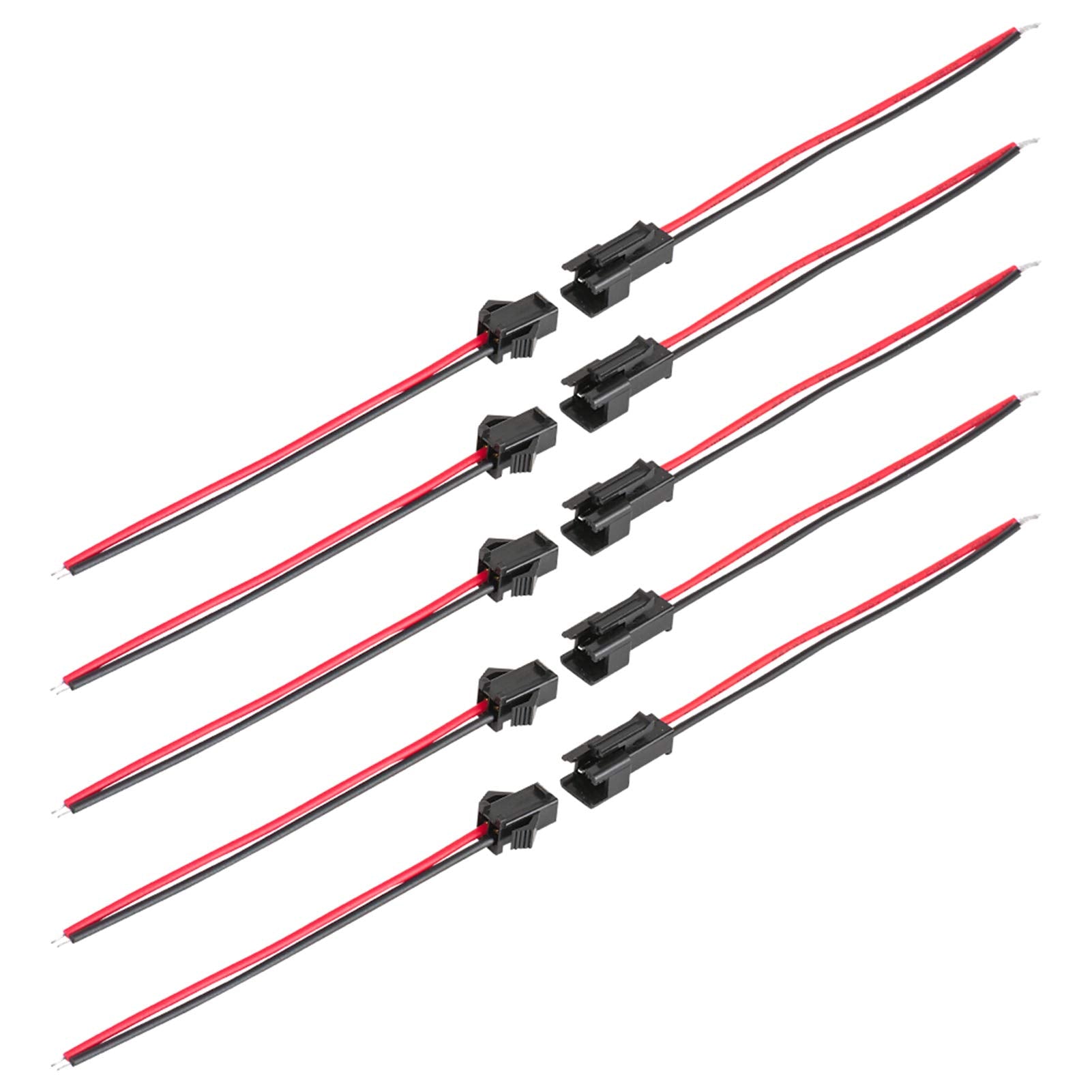 Jst Sm Connector 40 Pack, Vandesail Sm 2Pin Jack Plug Male To Female Wire Connector Adapter Electrical Cable For Led Light Strip 20 Pairs 10Cm (Jst Sm 2 Pin Connector)