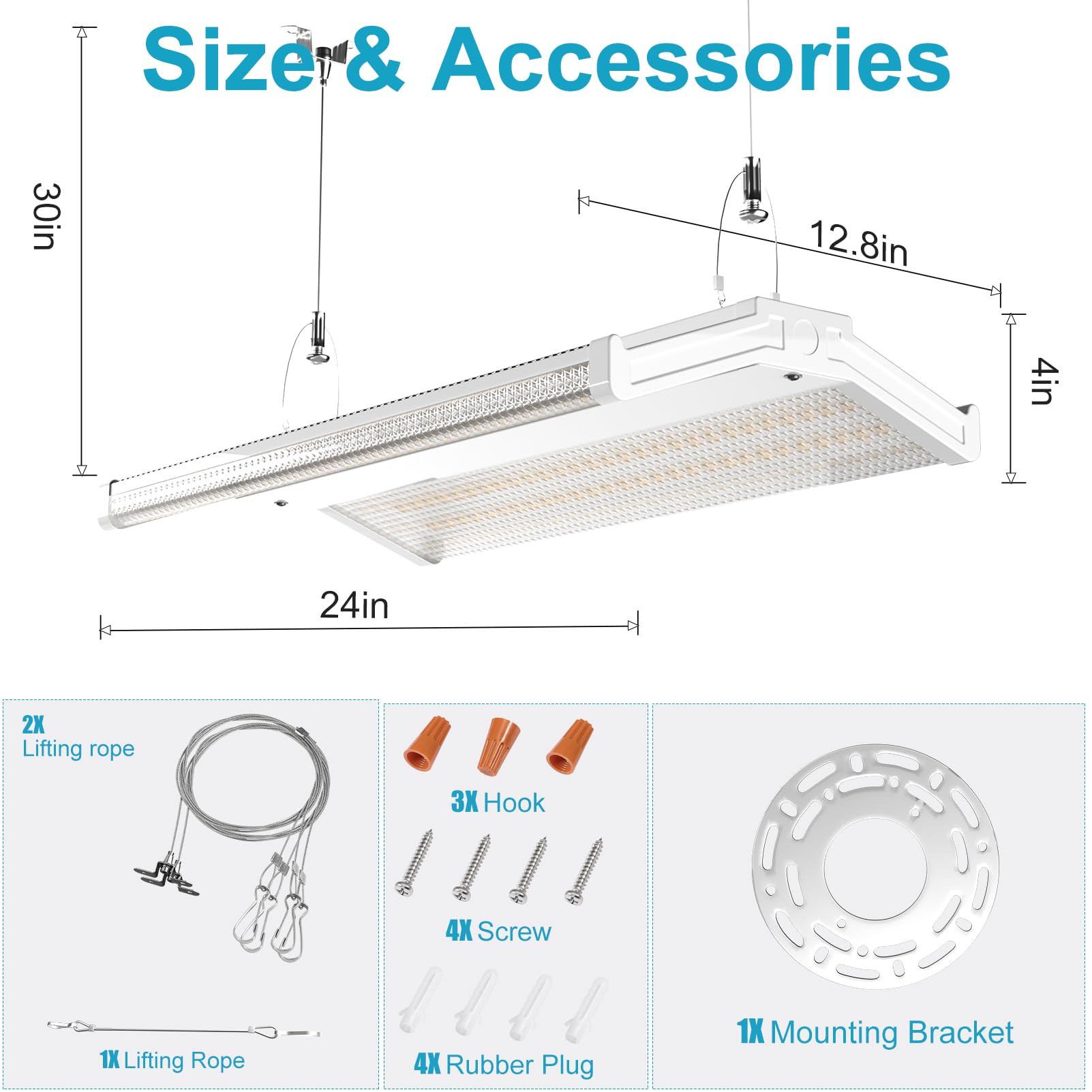 Lightdot 2FT LED High Bay Shop Lights, V-Wing Design 100-277V?Driver Equipped? 200W [Eqv.800W] 5000K Linear Large Coverage Linea