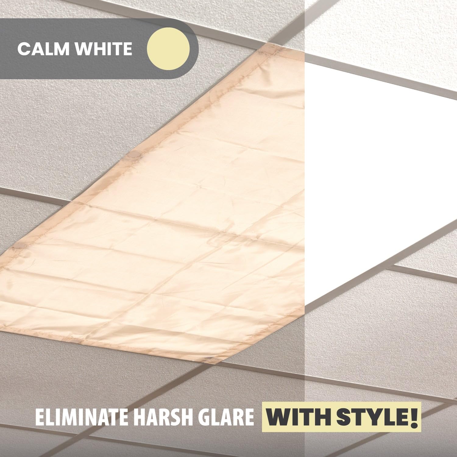 HOCUS POCUS TOYS ShadeOn Fluorescent Light Covers - 2x4 ft, Magnetic, 4-Pack, Calm White, Model S-FLC-4OW