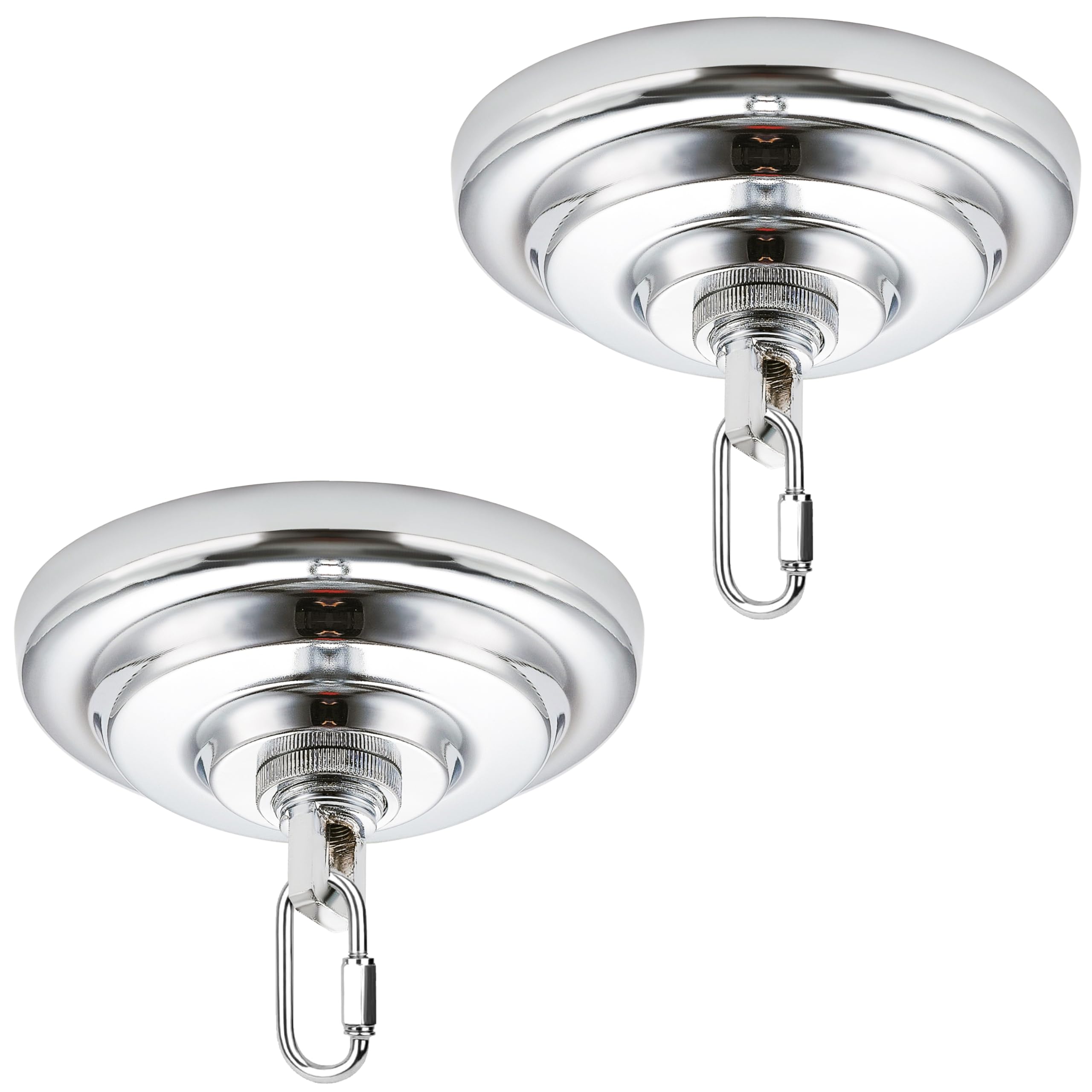 Mayomajo 2 Pack Of 5-5/16 Inches Light Canopy Kit  Heavy Duty Replacement Cover Plate With Mounting Hardware For Chandelier  Pendant Lighting & Swag Light (Chrome  5-5/16 Inch Canopy)
