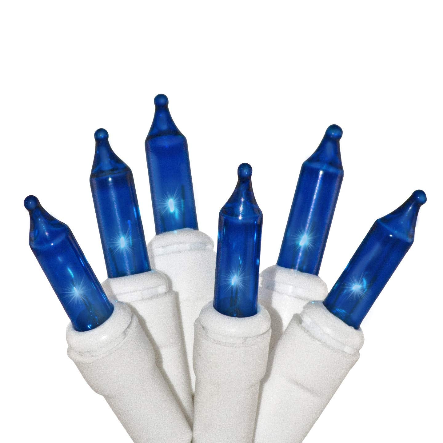 612 Vermont Blue Christmas Lights, 18’ Lighted Length, 20’ Total Length, UL Approved, Indoor/Outdoor Use, Model LHS100-2(0.34)-LHM