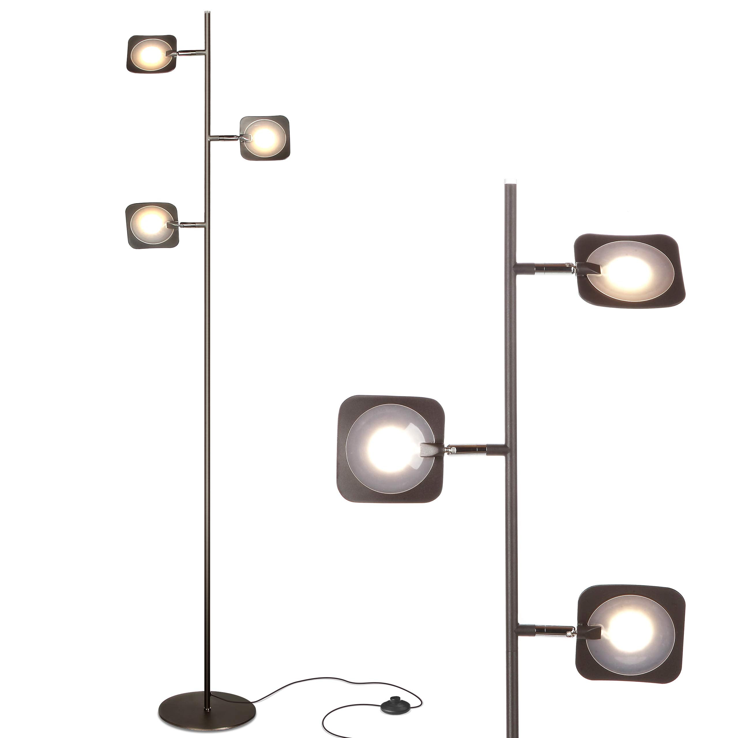 Brightech Tree Floor Lamp - Dimmable LED, Adjustable Panels, Bronze Finish, Ideal for Living Rooms & Offices