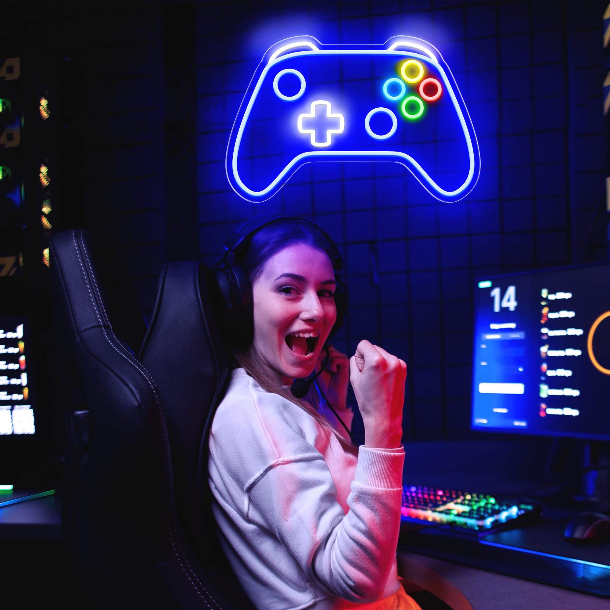 CULOIS Gamer Neon Sign - USB Powered LED Wall Decor, Blue-Xbox Color, Acrylic Material
