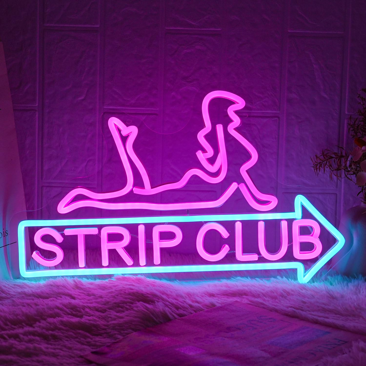 Lmsignly Strip Club Neon Sign Women Neon Light Sign For Wall Decor Dimmable Dance Club Neon Light Sign Letter Led Sign For Bedroom Living Room Club Dancing Party Ball Christmas Gift