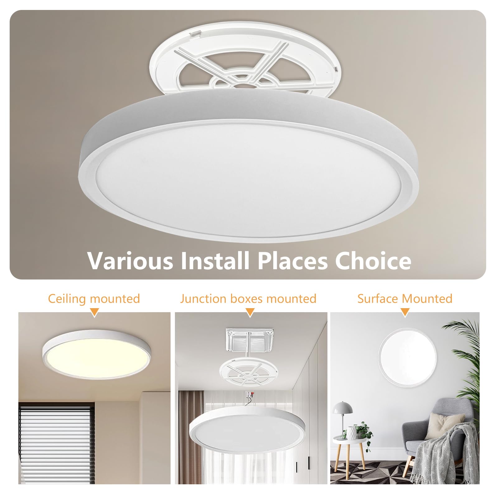 Offiy 2Pk 15.8 Inch Led Ceiling Light Flush Mount, 32W, 3480Lm, 3000K/4000K/6000K Cct Selectable Super Slim Led Ceiling Light, C