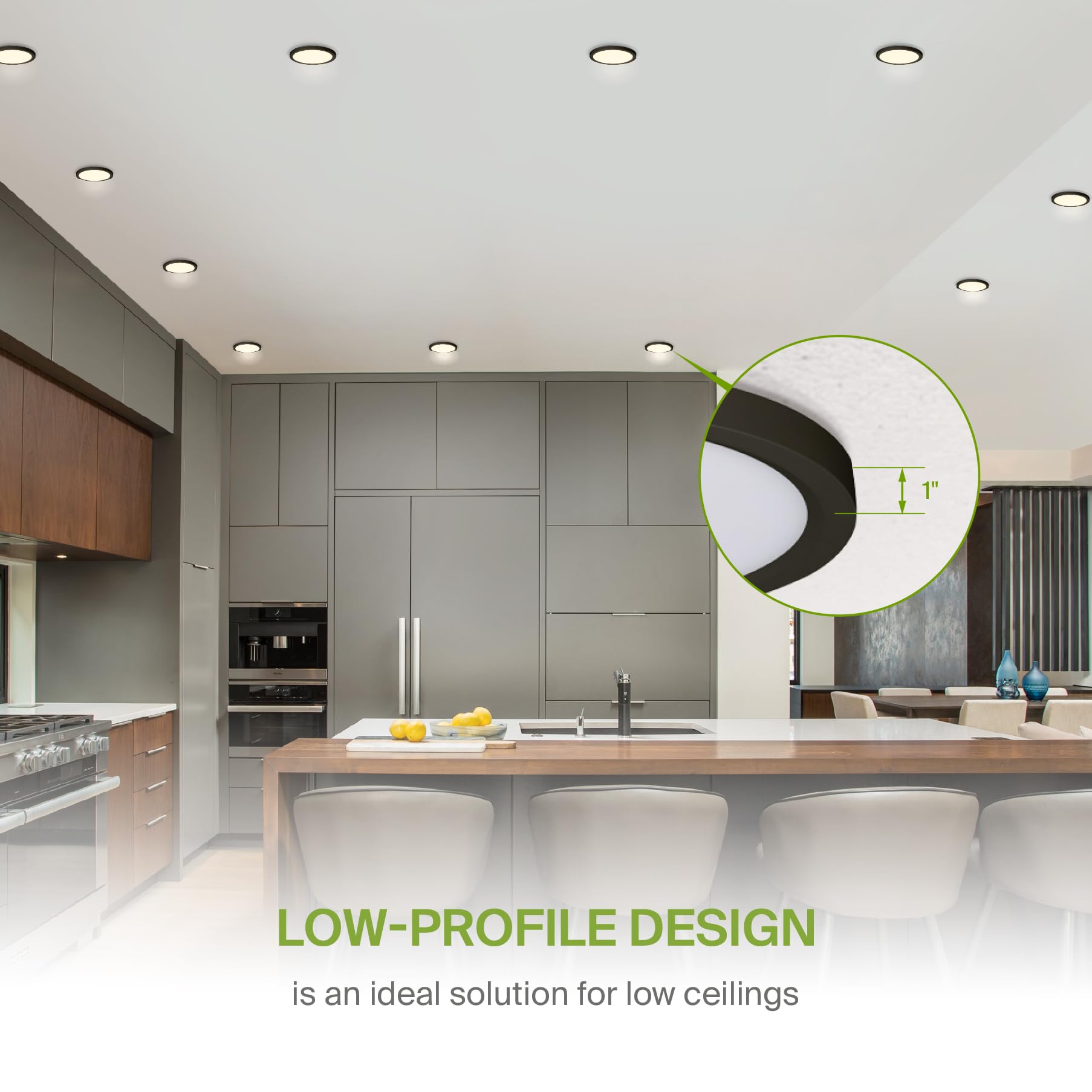 ASD LED 5 Round Flush Mount Light | 10W 720LM 3000-5000K 120V | 3CCT, Dimmable, Ultra Slim, ETL Listed | Thin Surface Lamp, Bedr